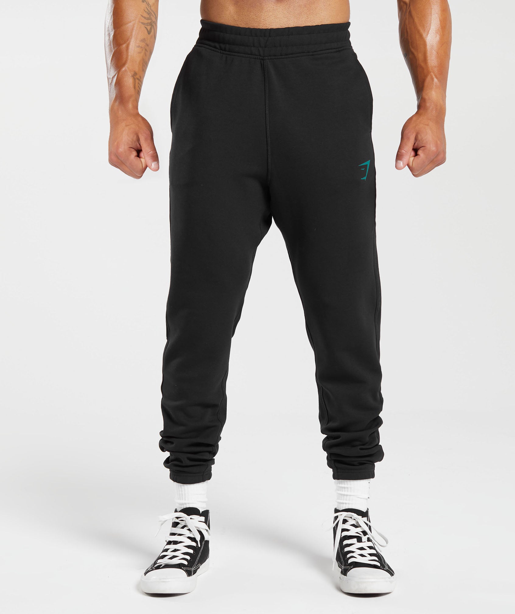 Bold Joggers in Black/Seafoam Blue - view 3