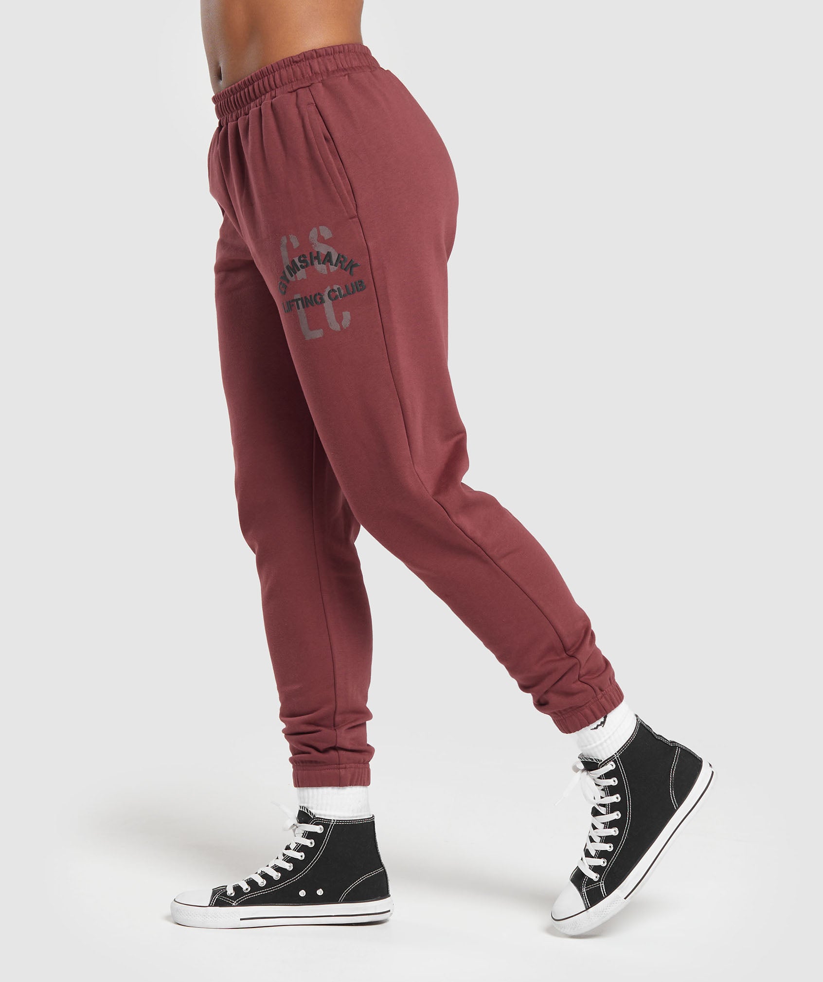 Built Graphic Joggers in Washed Burgundy - view 3
