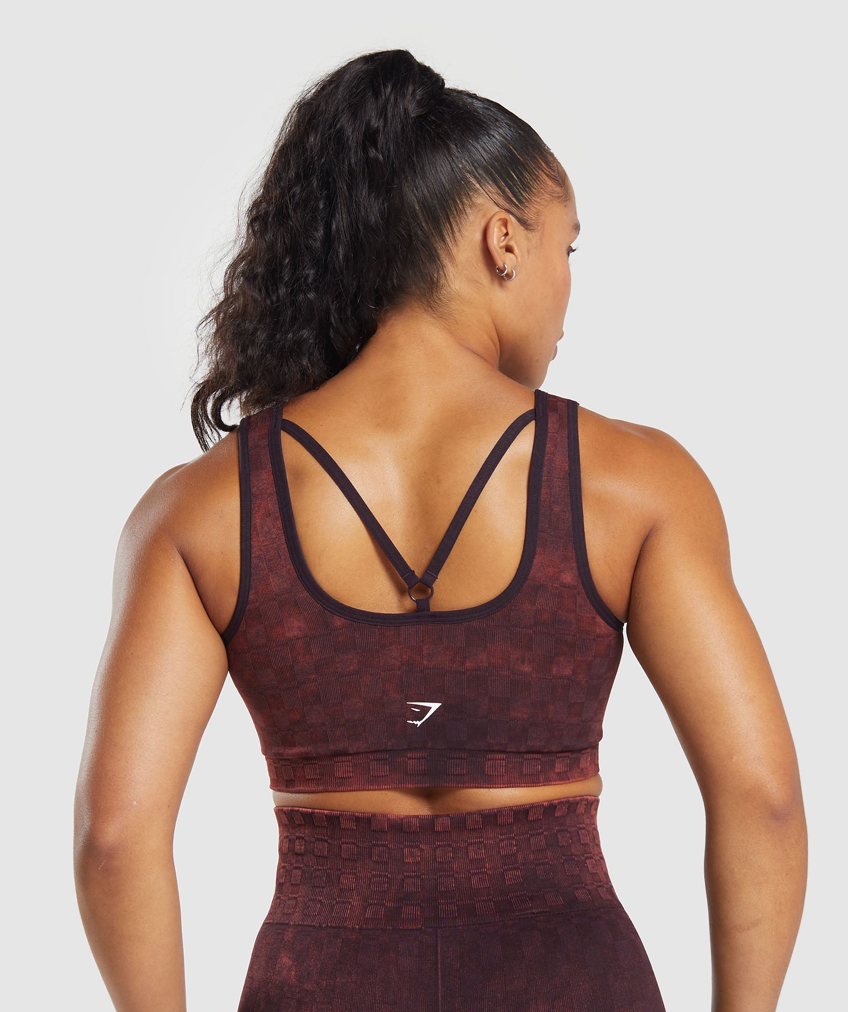 Check Seamless Washed Sports Bra