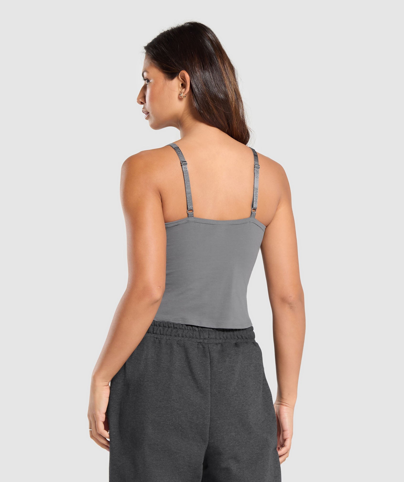 Cotton Cami Tank in Brushed Grey - view 2
