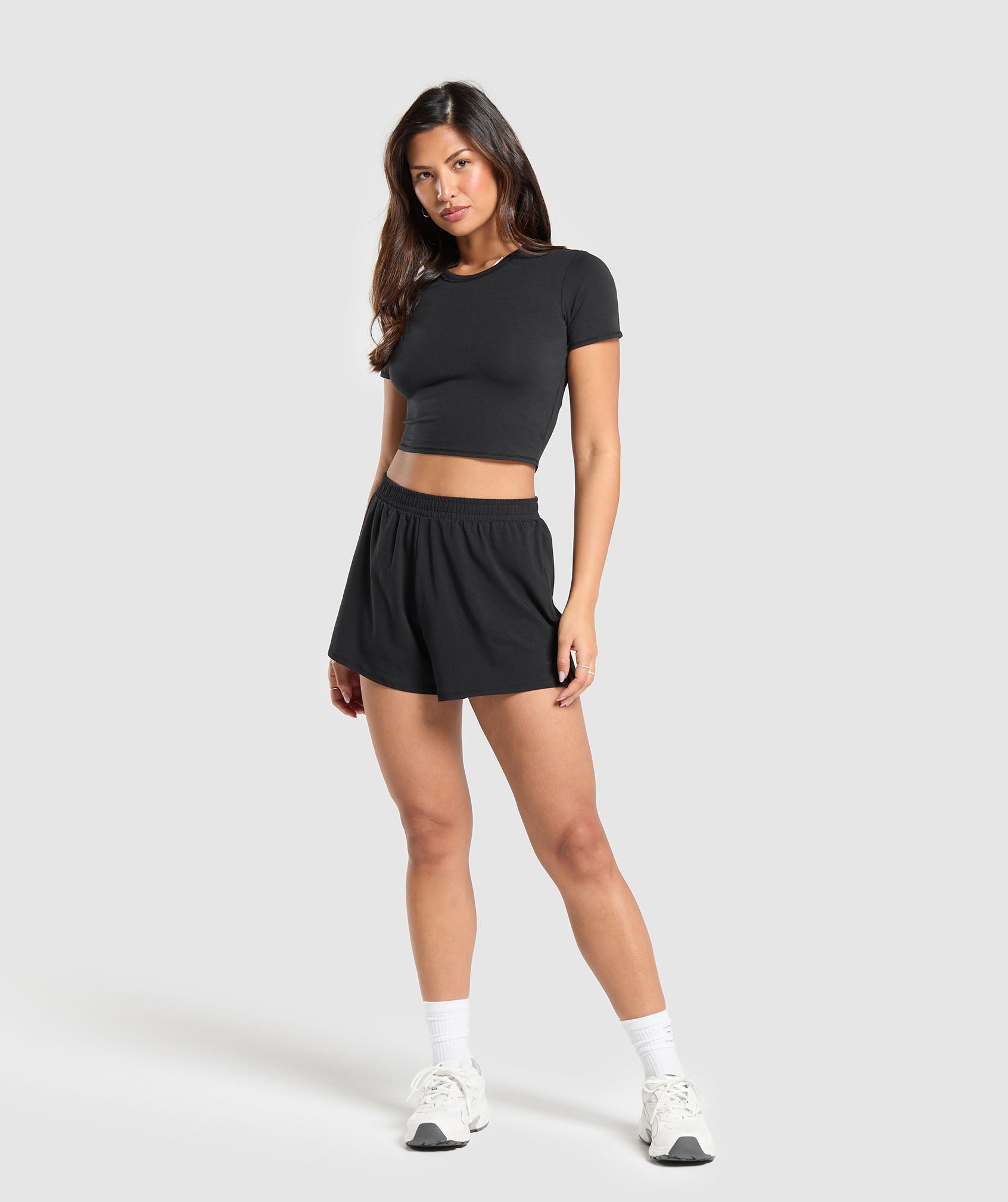 Cotton Crop Top in Black - view 4