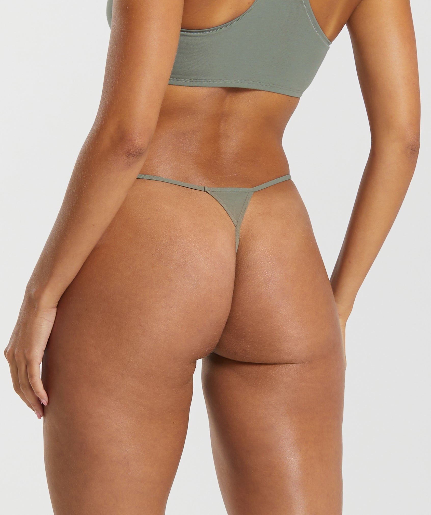 Cotton G-String in Unit Green - view 2