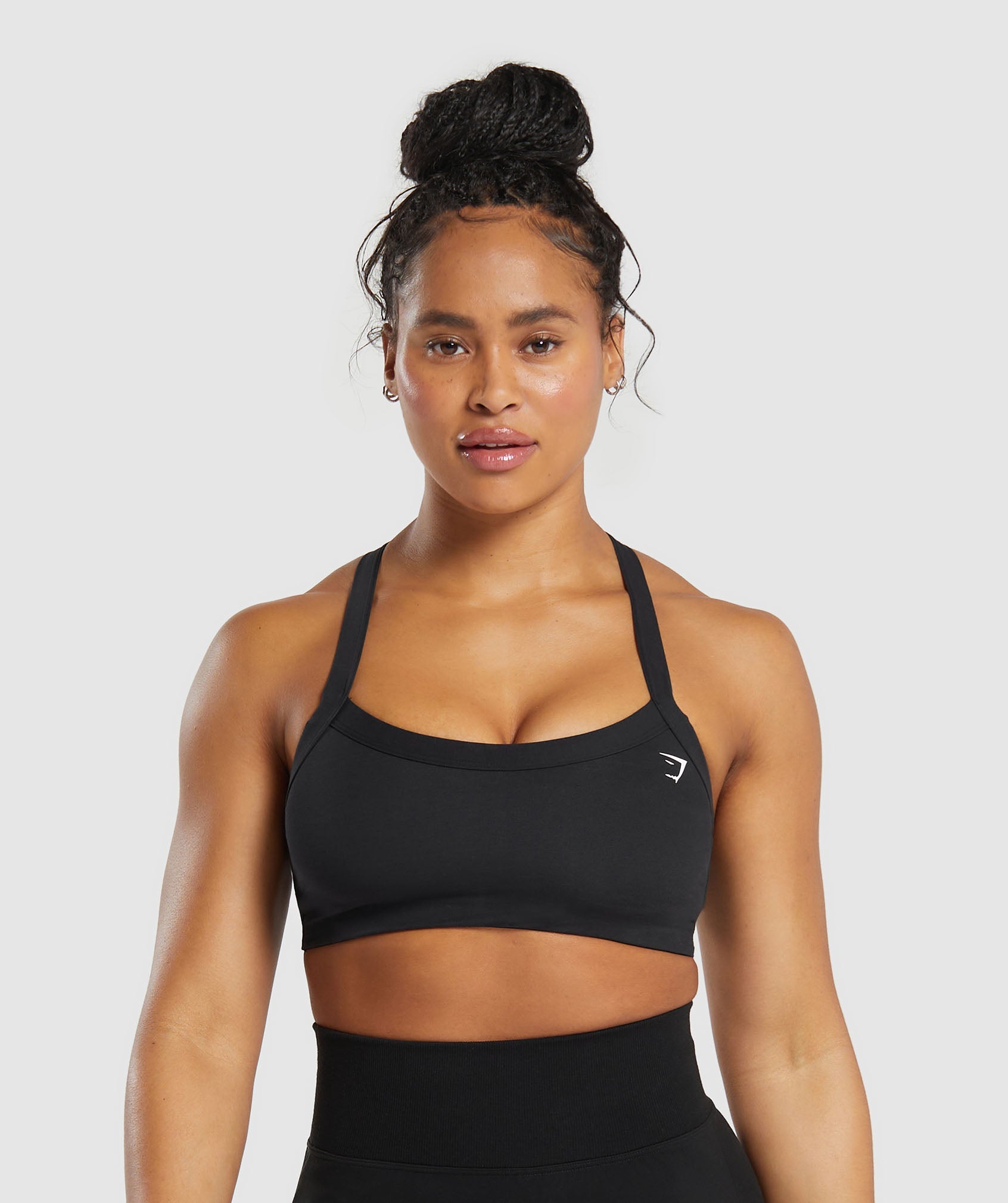 Cotton Lifting Sports Bra in Black - view 1