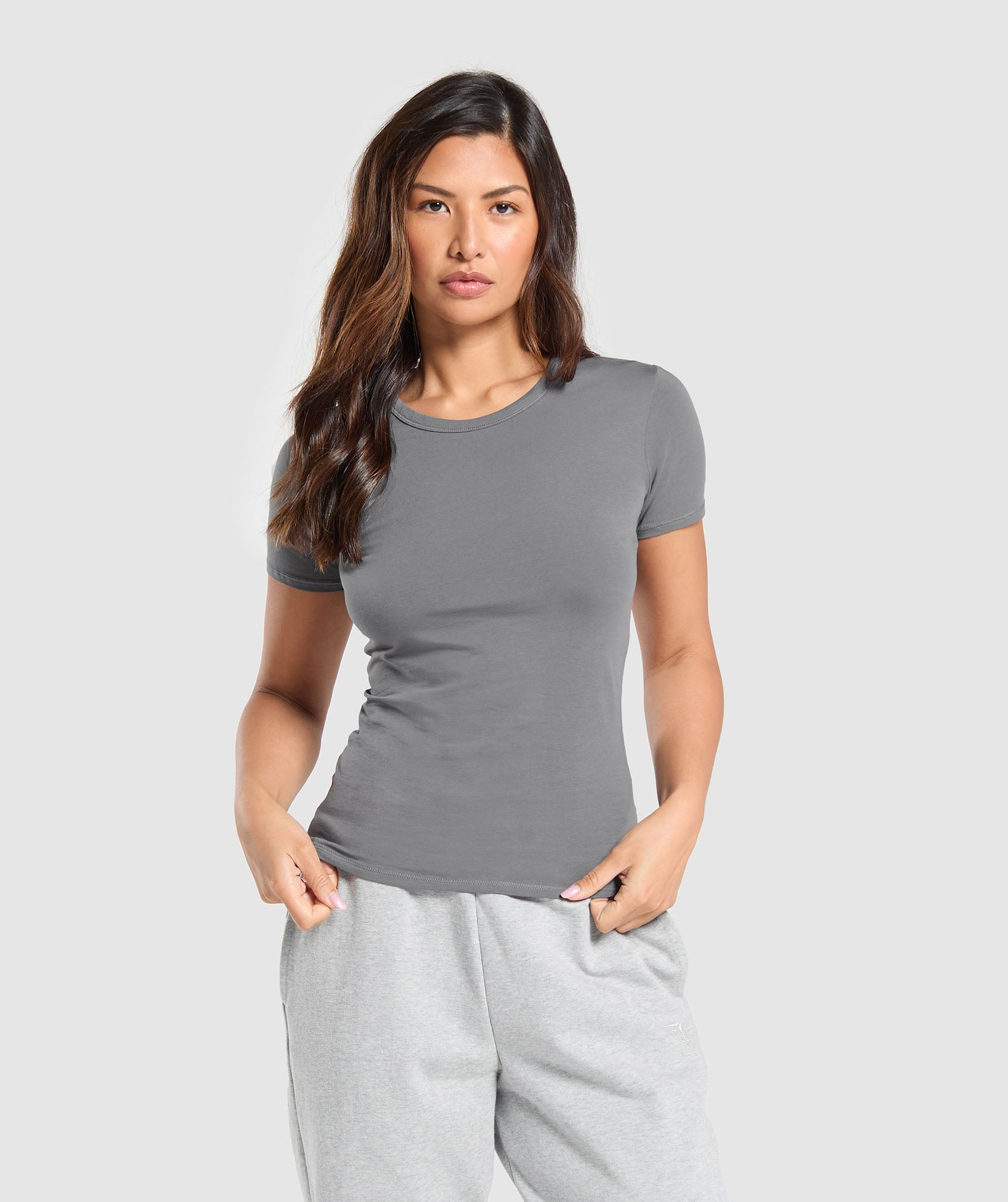 Cotton T-Shirt in Brushed Grey - view 1