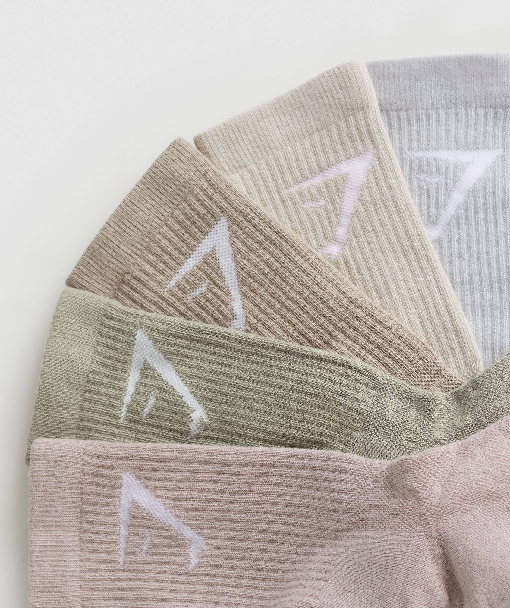 Crew Socks 5pk in Pink/Grey/Green/Grey/Brown - view 2