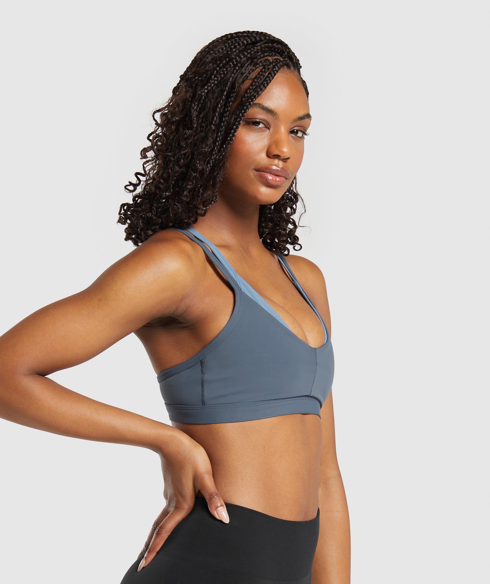 Double Up Sports Bra in Titanium Blue/Faded Blue - view 3