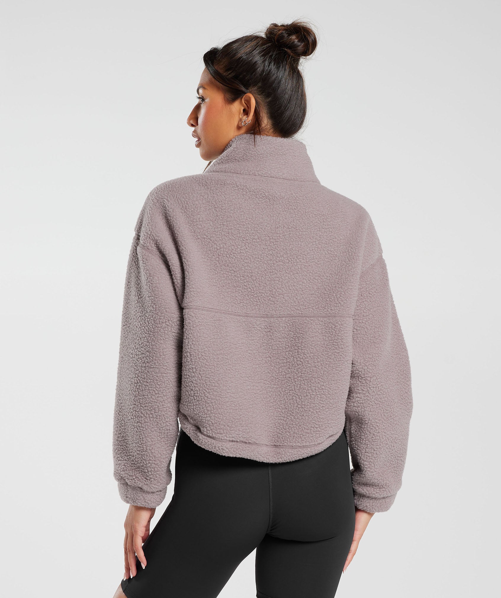 Elevate Fleece Midi Jacket in Washed Mauve - view 2