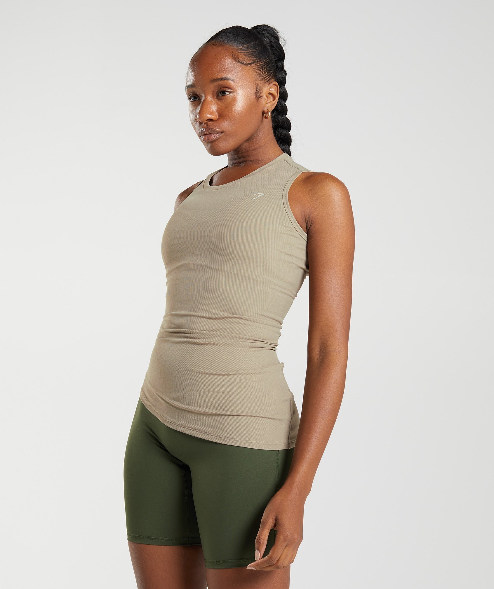Elevate Asymmetric Tank in Cement Brown