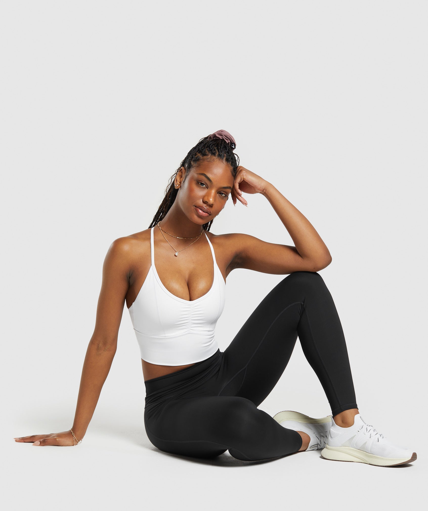 Elevate Longline Sports Bra in White - view 4