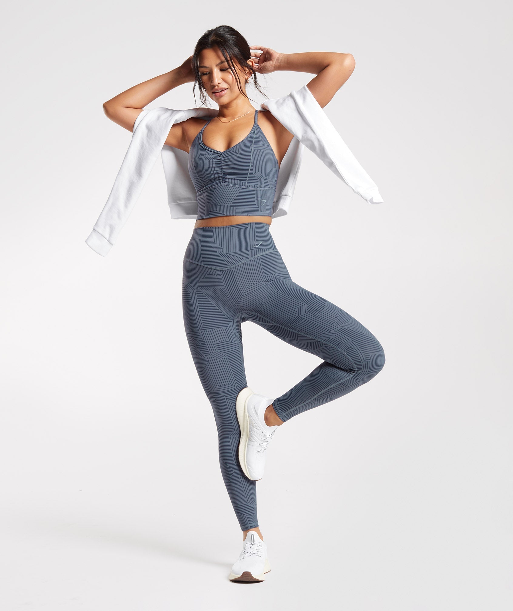 Elevate Longline Sports Bra in Evening Blue