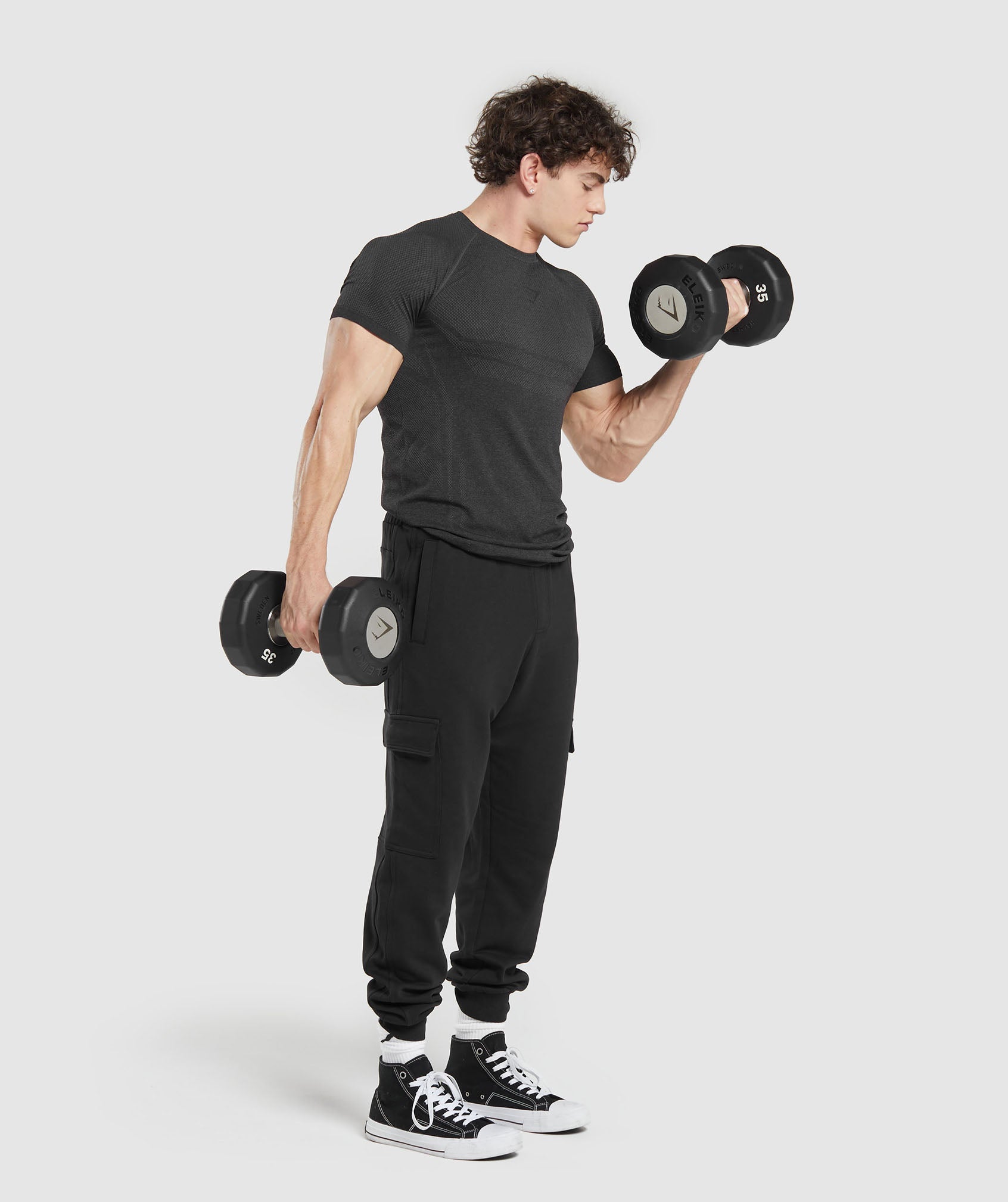 Elite Seamless T-Shirt in Black/Dark Grey - view 4