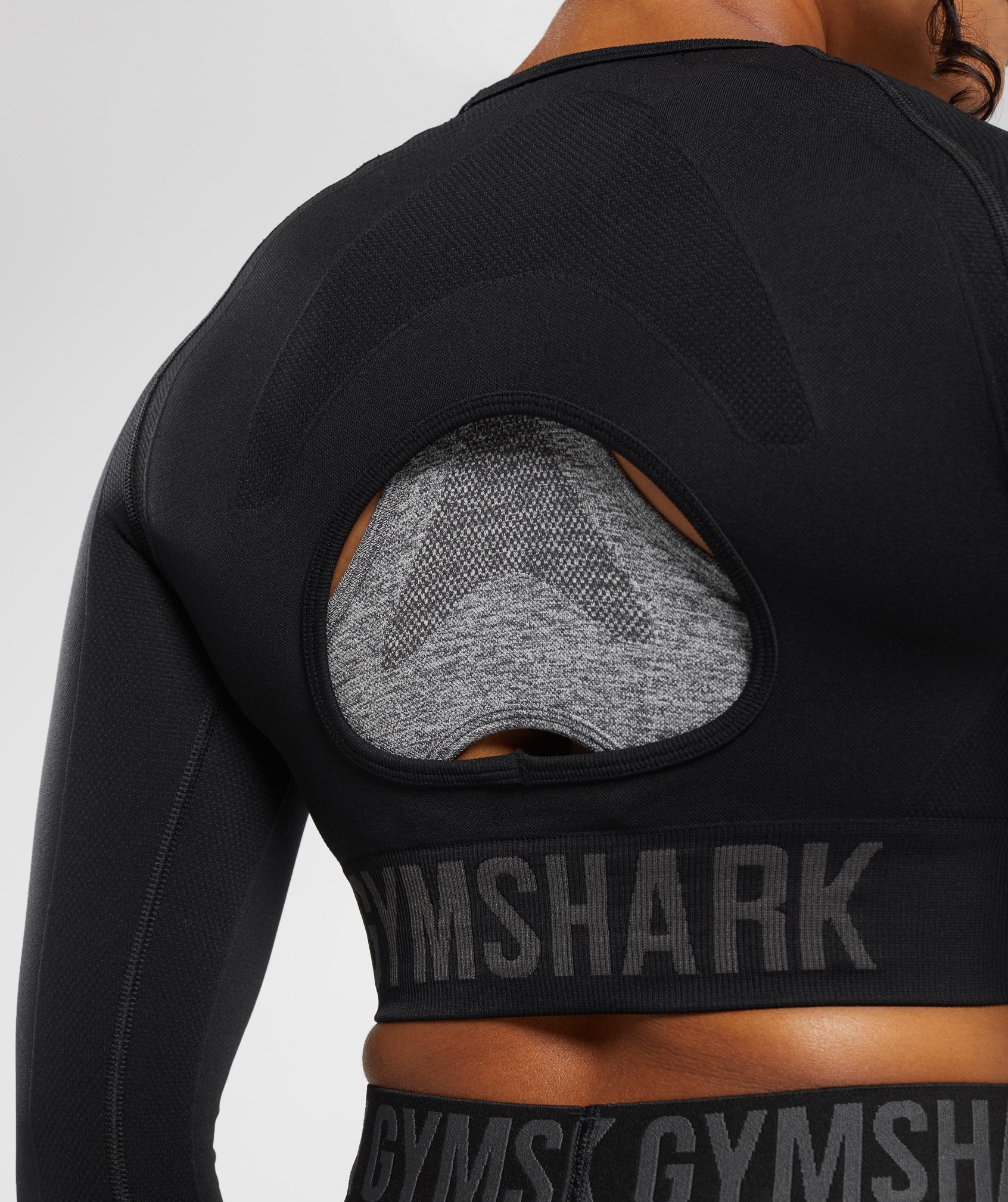 Flex Sports Long Sleeve Crop Top in Black