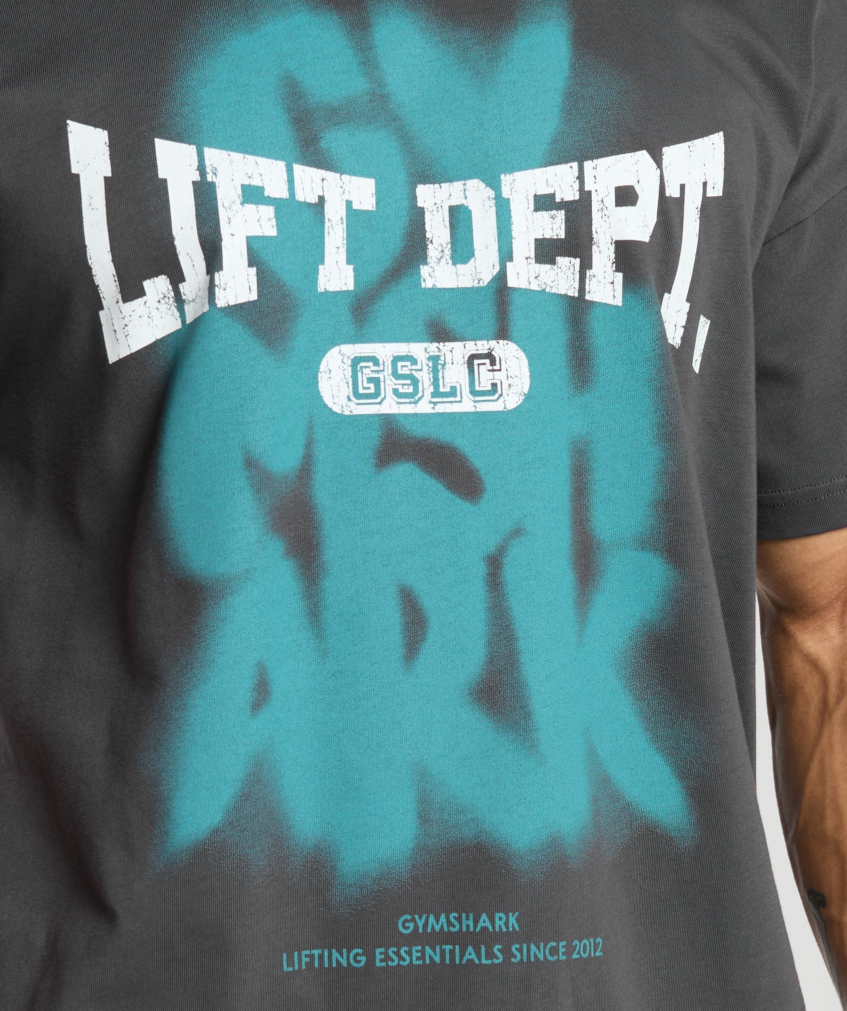Lifting Dept Graffiti T-Shirt in Asphalt Grey - view 6