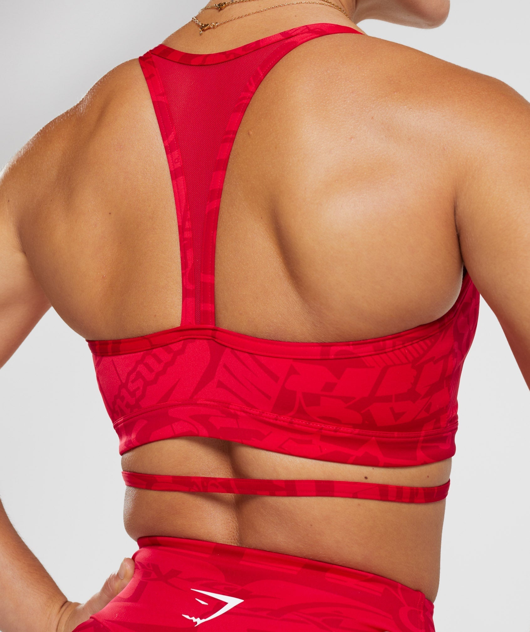 GS Power Strappy Sports Bra in Zesty Red - view 6