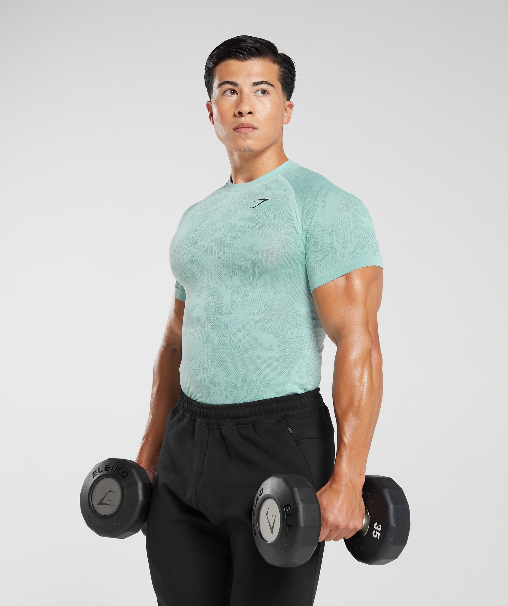 Geo Seamless T-Shirt in Serene Blue/Duck Egg Blue - view 4