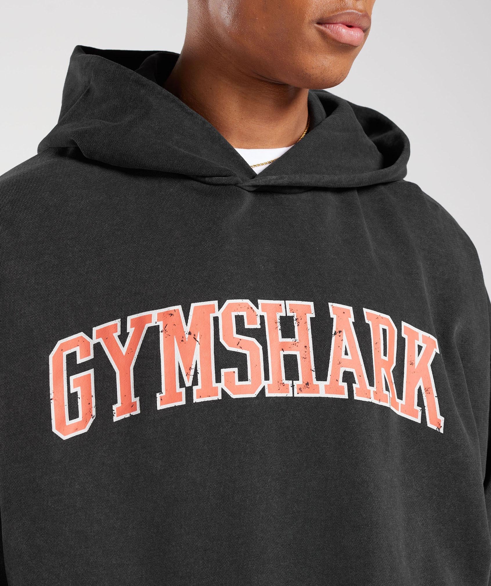 Collegiate Hoodie in Black/Acid Wash