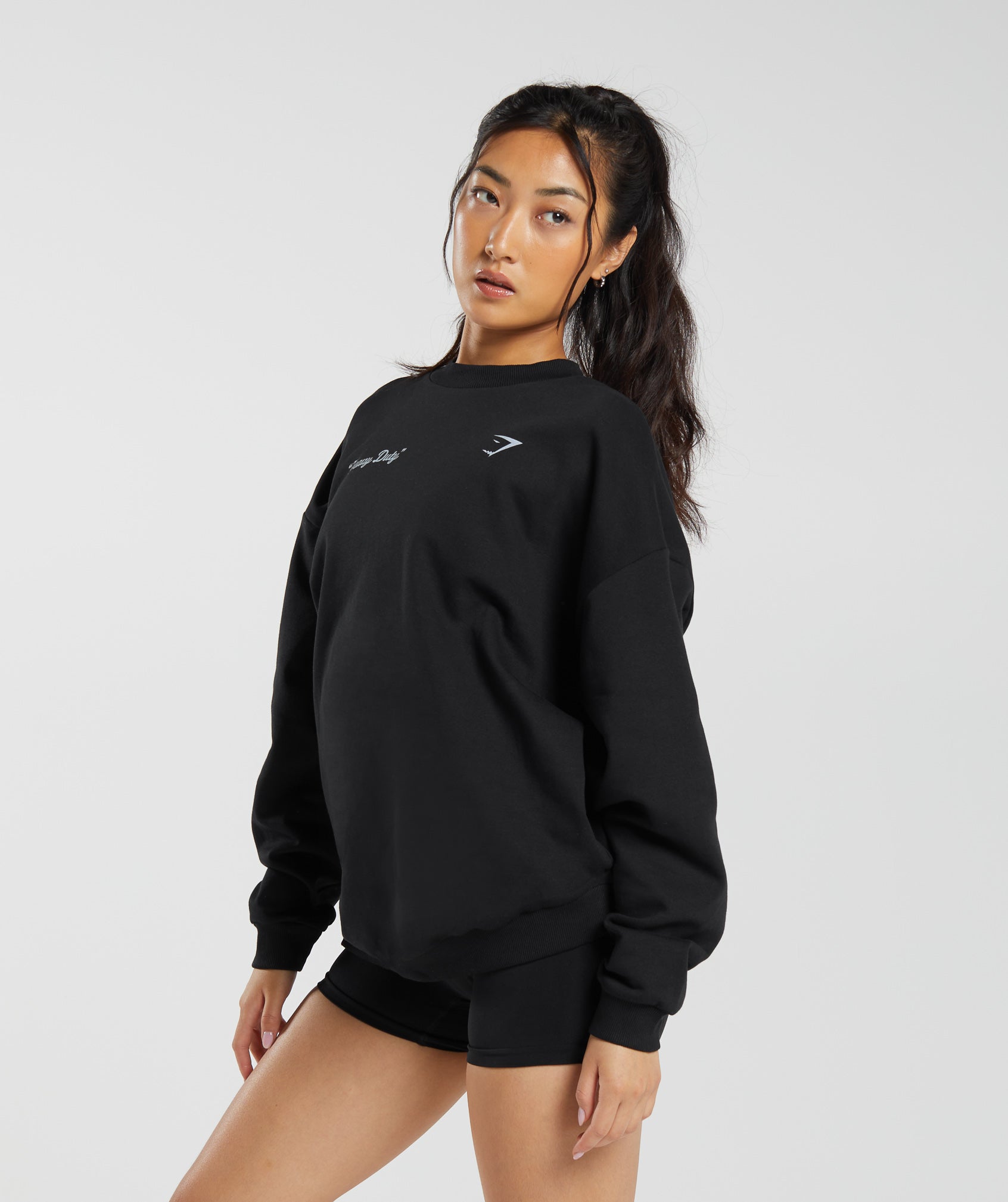 Heavy Duty Oversized Sweatshirt in Black - view 3