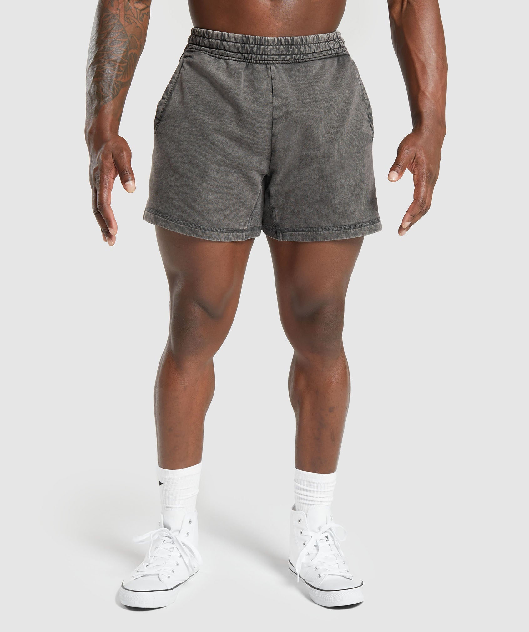 Gymshark Legacy Printed Shorts - Pitch Grey