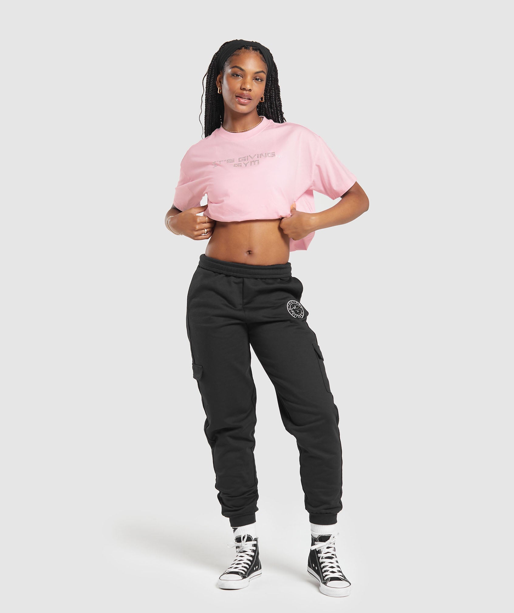 Its Giving Gym Oversized T-Shirt in Dolly Pink - view 3