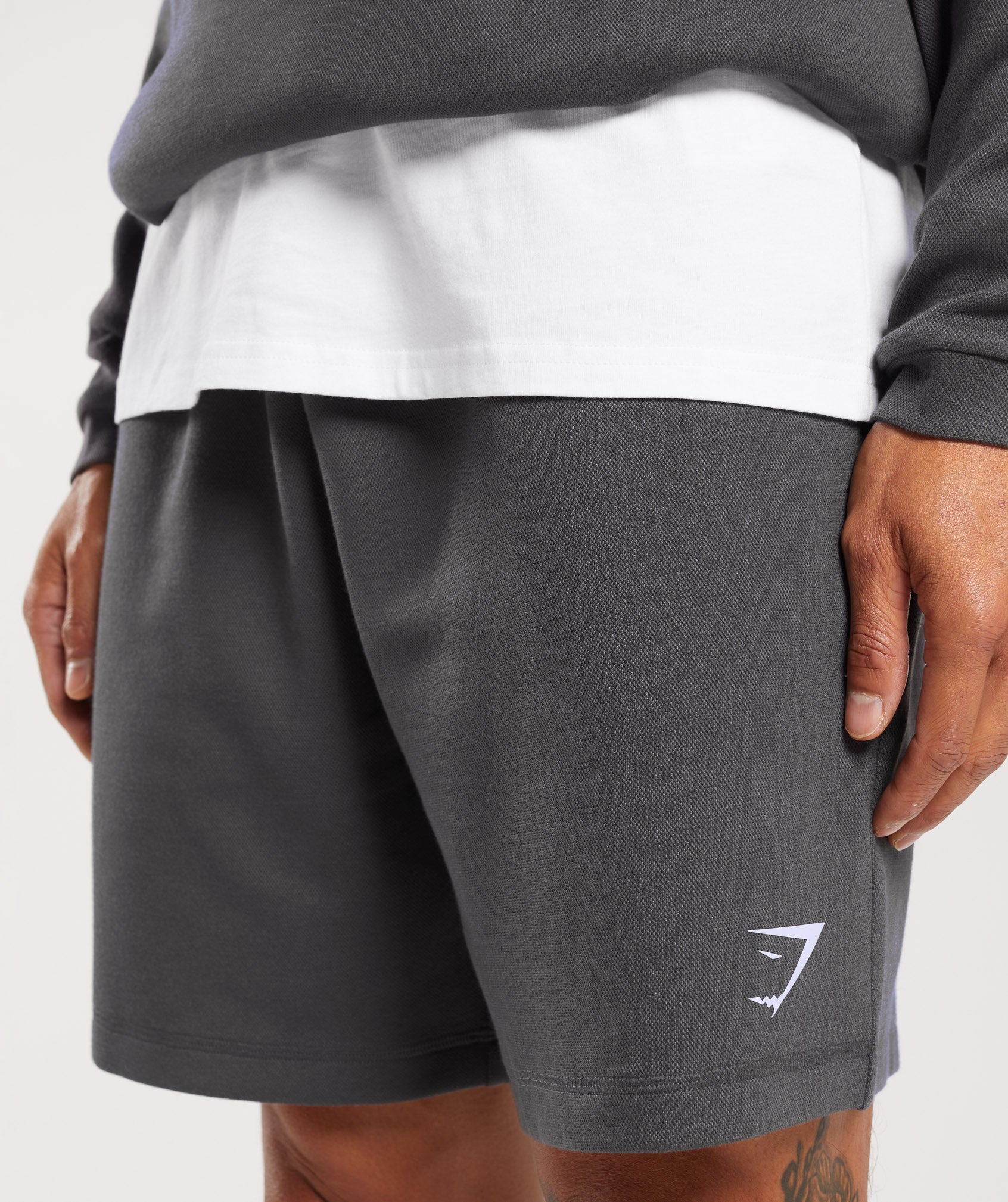 Knit Shorts in Onyx Grey - view 7