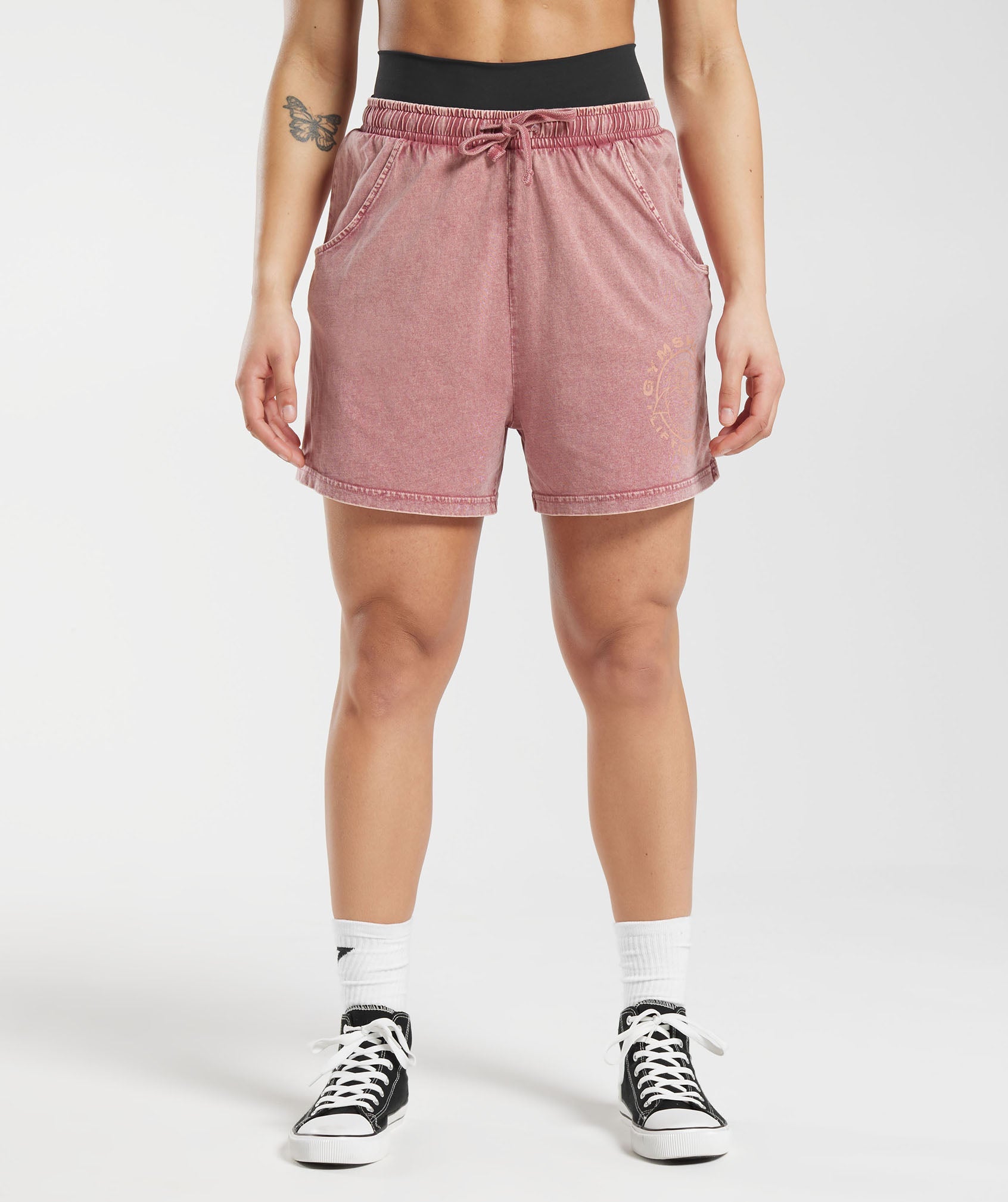 Legacy Loose Shorts in Terracotta Pink/Acid Wash