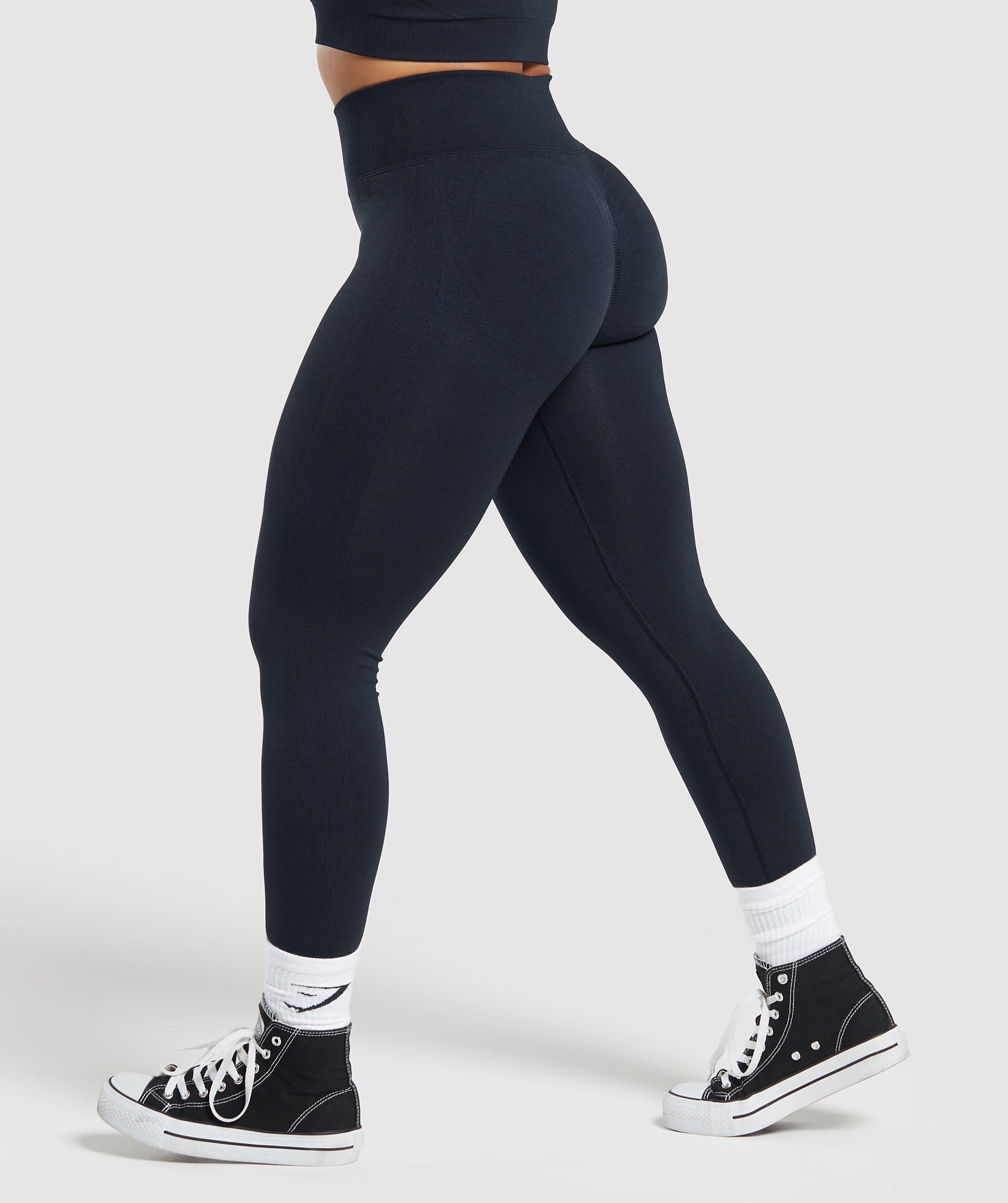 Lift Contour Seamless Leggings in Midnight Blue/Black Marl - view 3