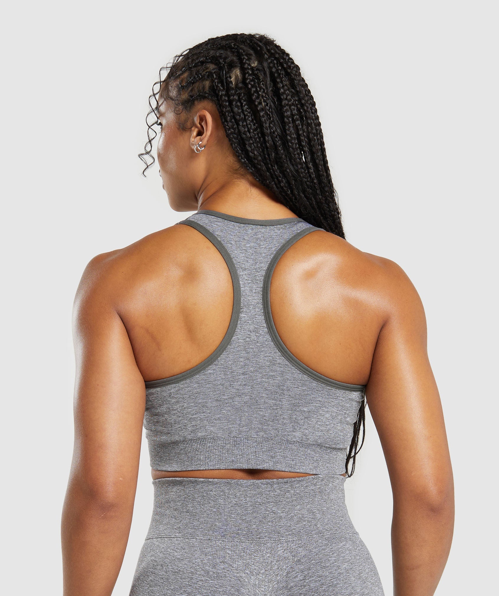 Lift Contour Seamless Sports Bra in Brushed Grey/White Marl - view 2