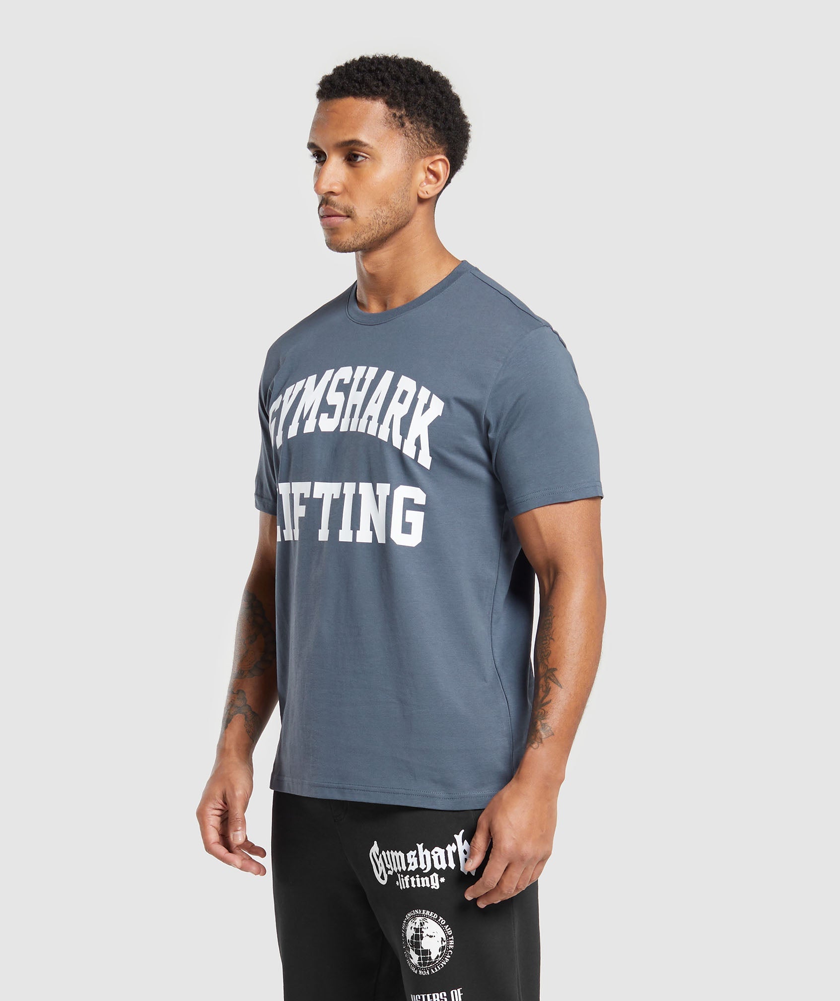 Gymshark Men's Lifting Club T-Shirt Oversize Fit Aqua Blue A2A5C