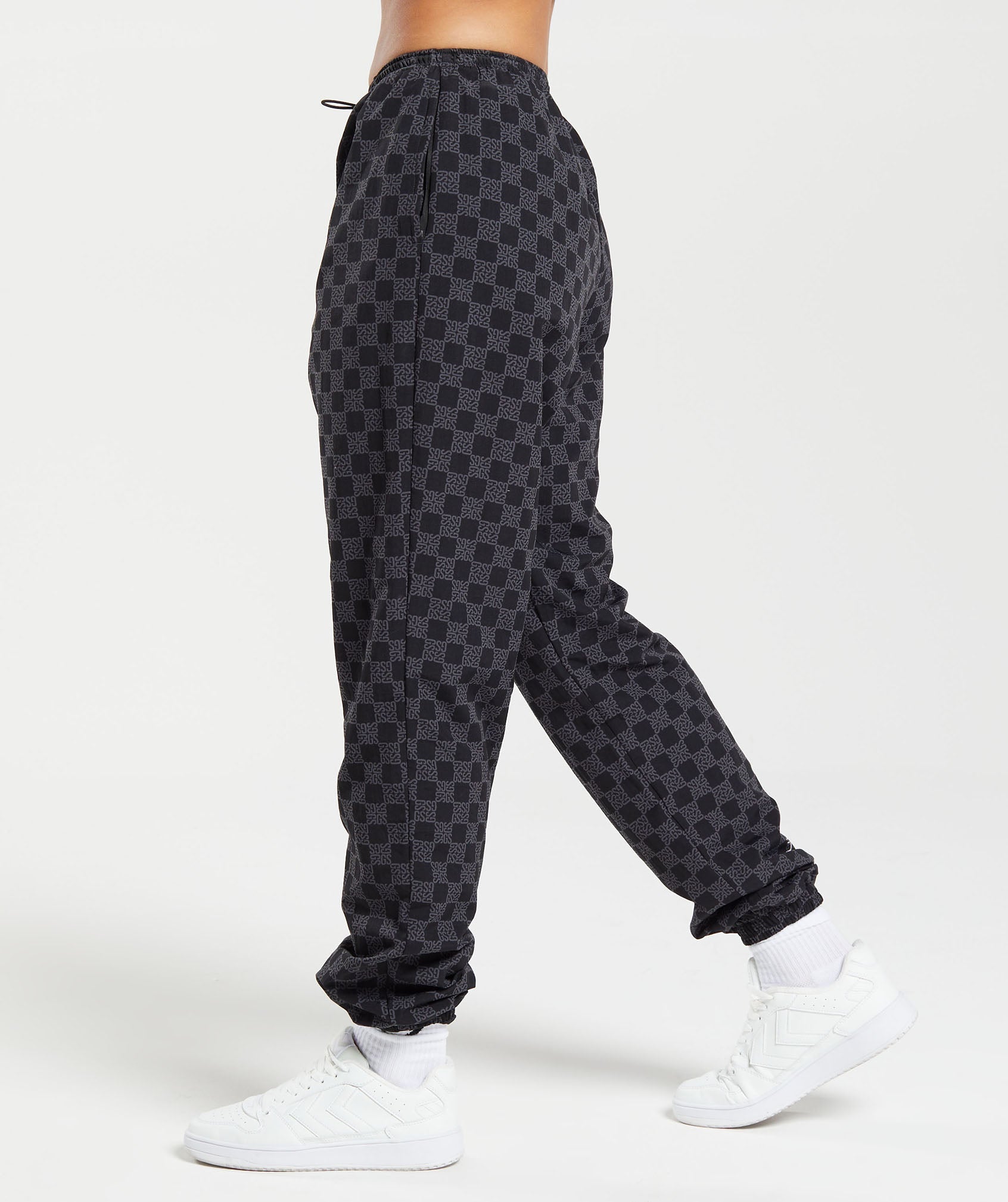 Monogram Woven Joggers in Onyx Grey - view 3