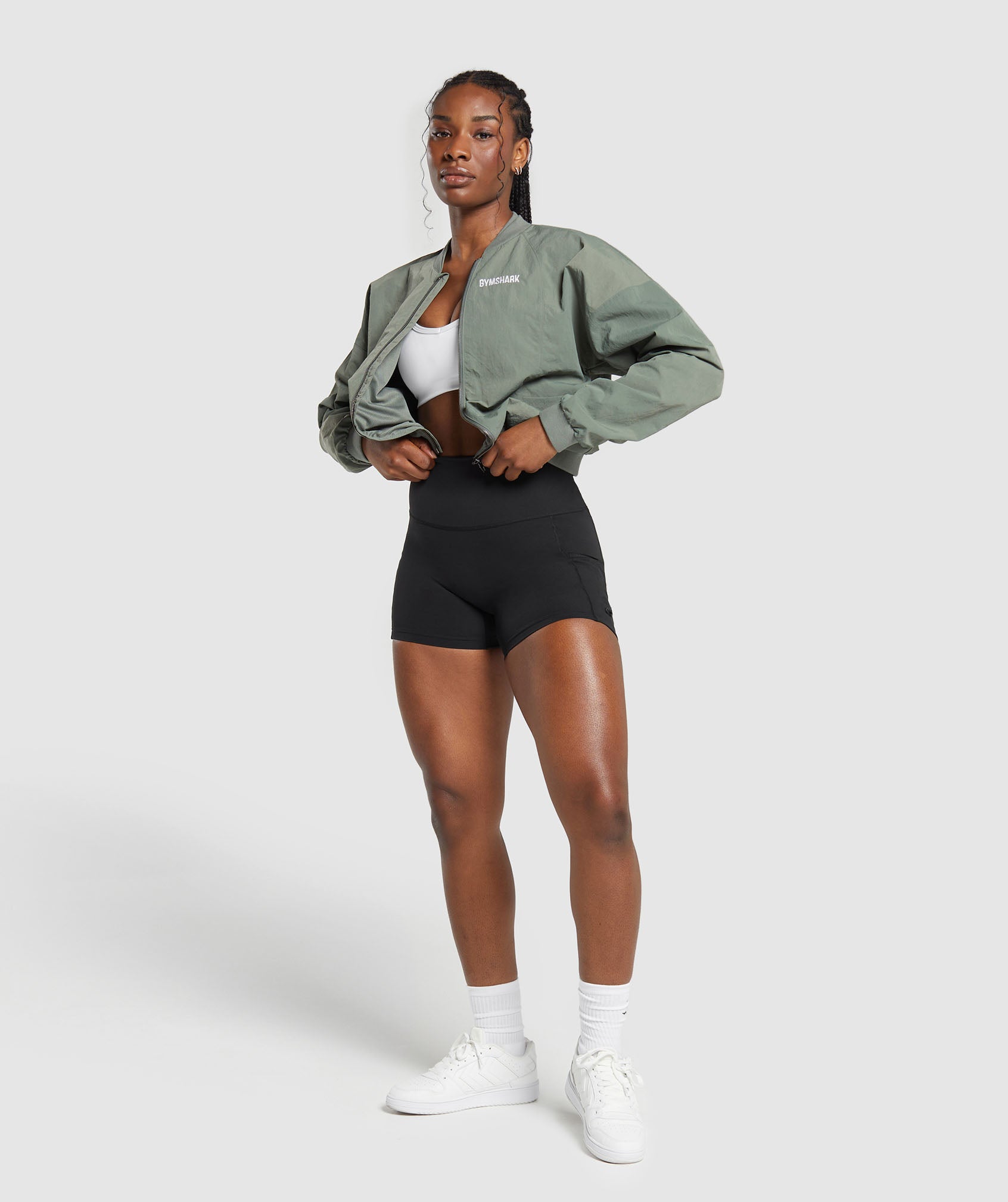 Midi Track Jacket in Unit Green - view 4