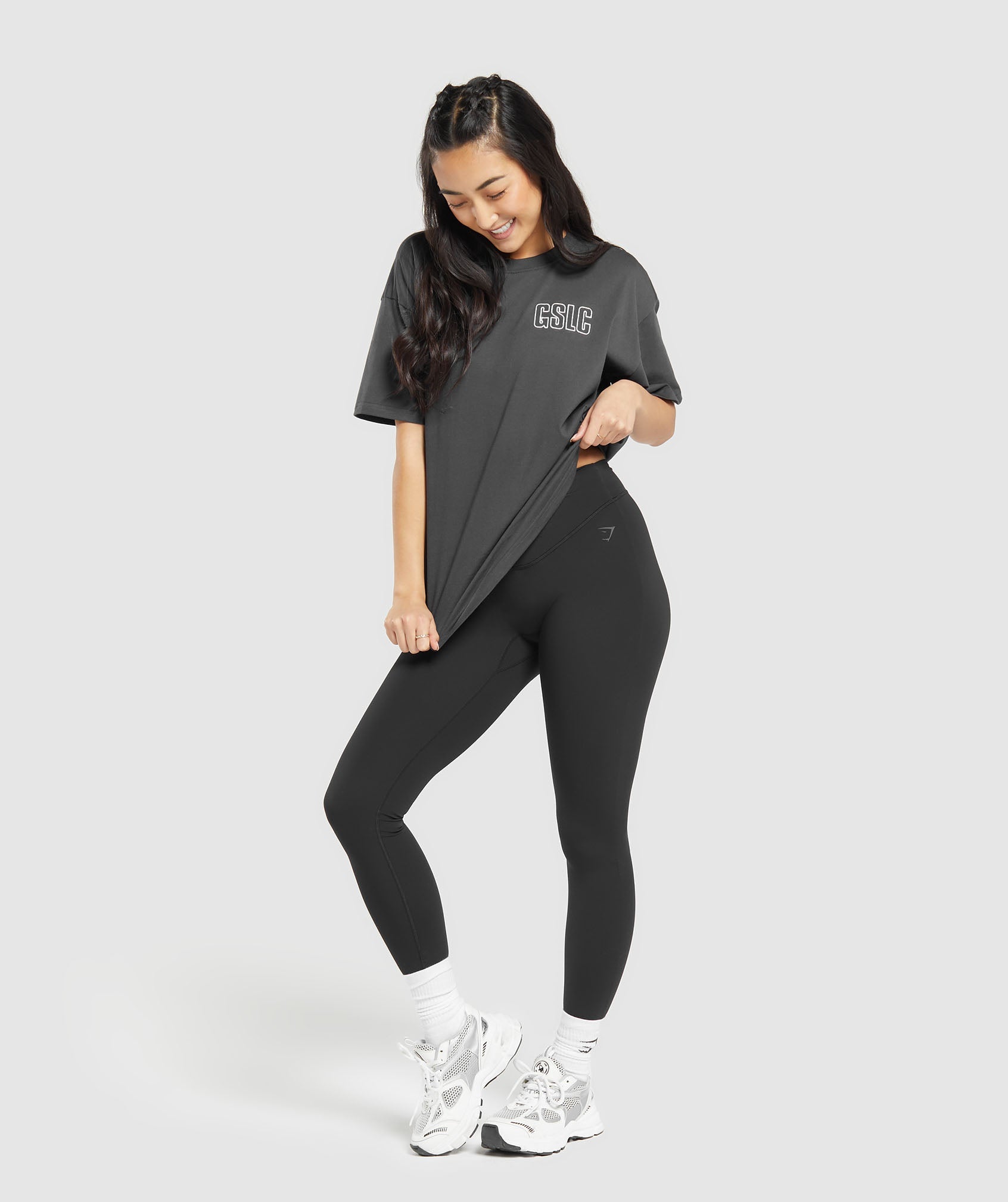 Outline Graphic Oversized T-Shirt in Asphalt Grey - view 3