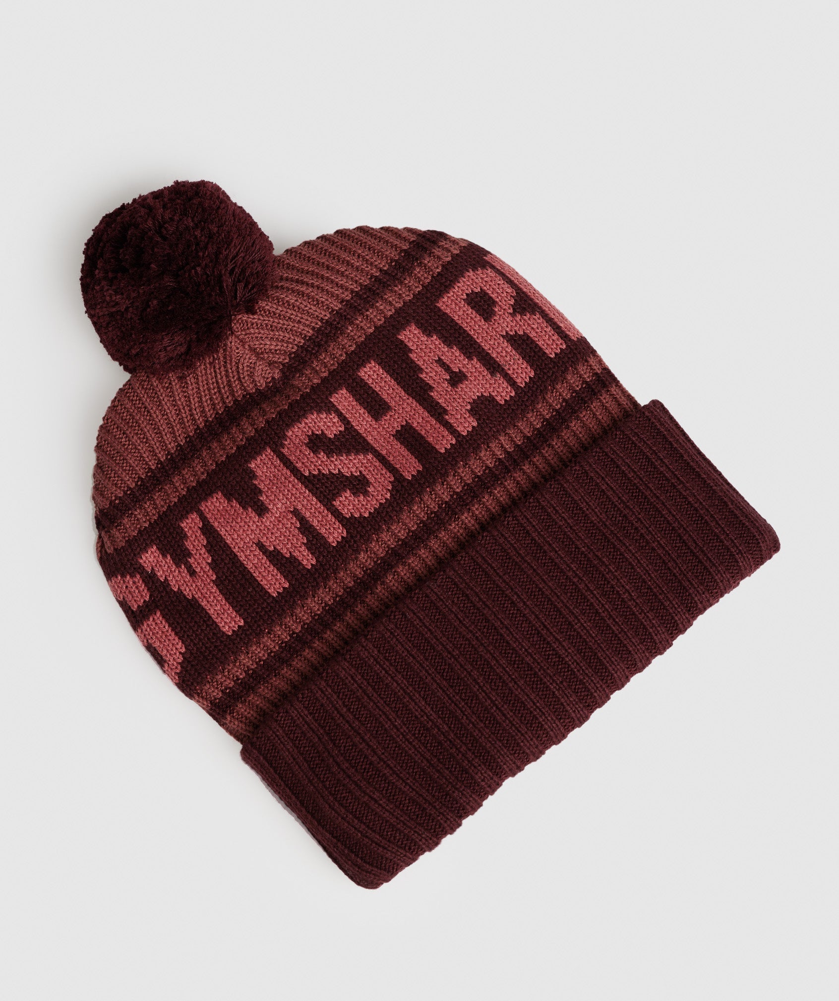 Pom Beanie in Burgundy Brown