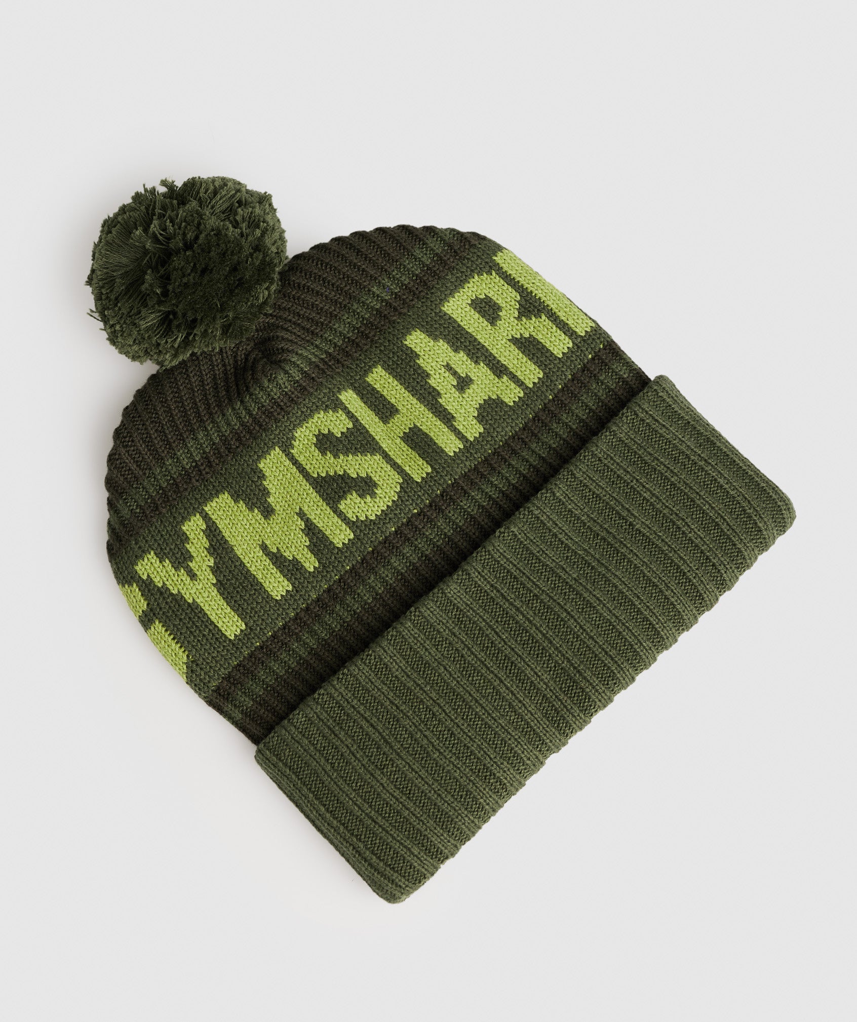 Pom Beanie in Deep Olive Green