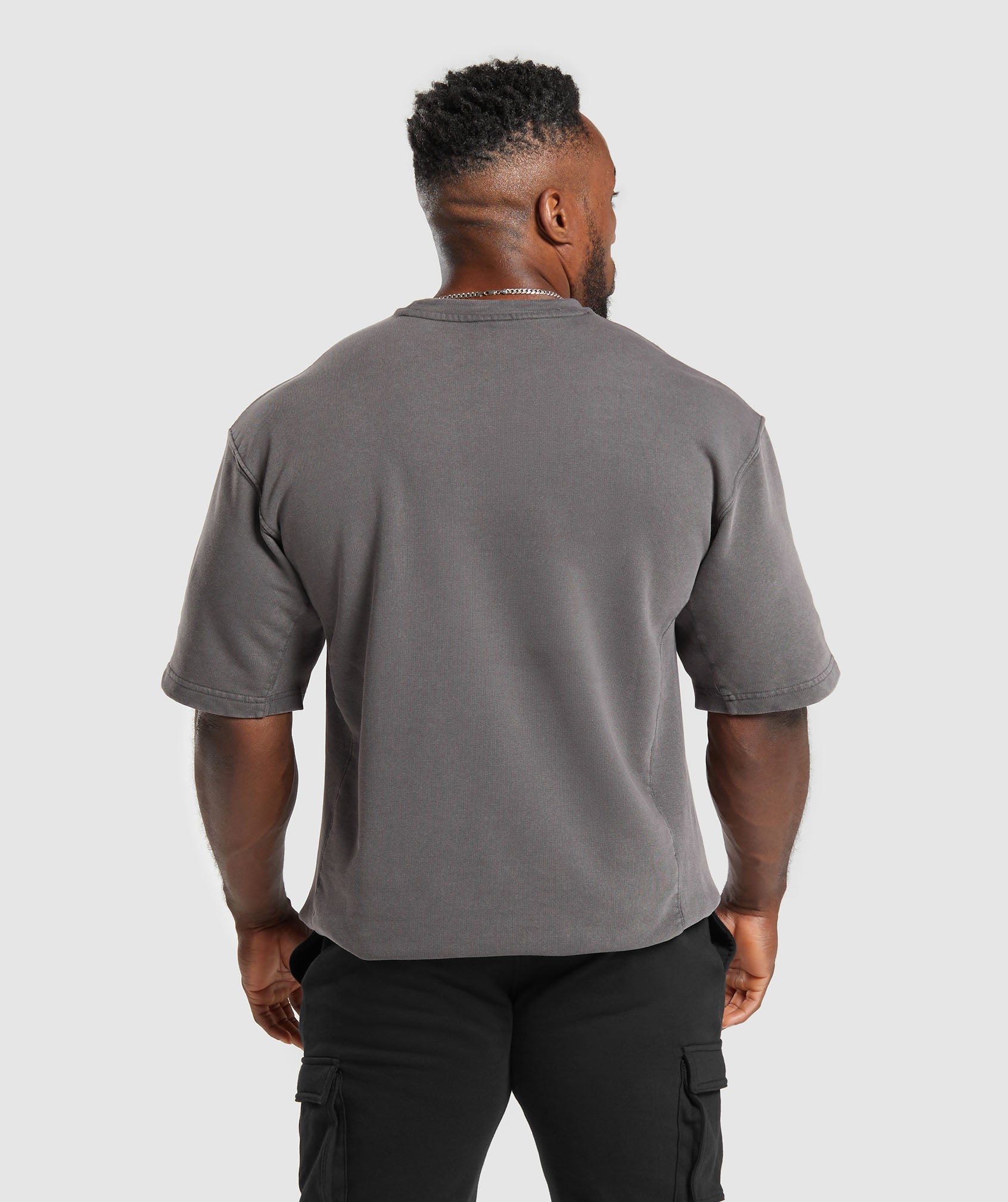Power Washed Short Sleeve Crew in Onyx Grey - view 3