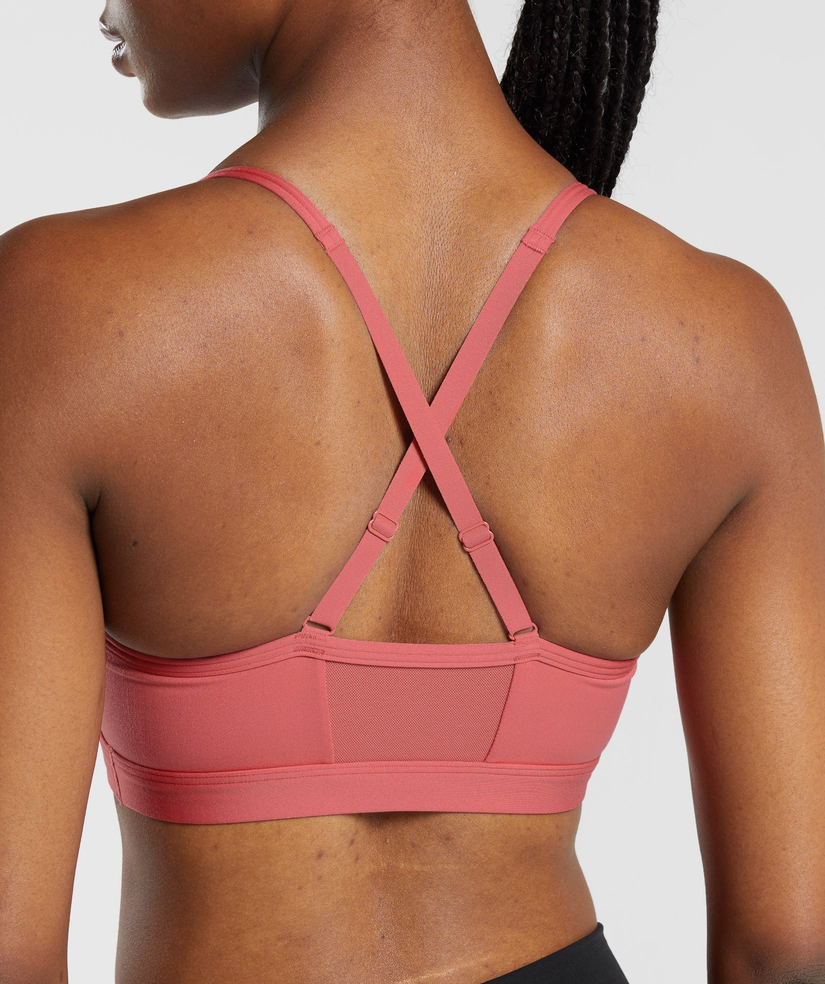 Ruched Sports Bra in Sunbaked Pink - view 6