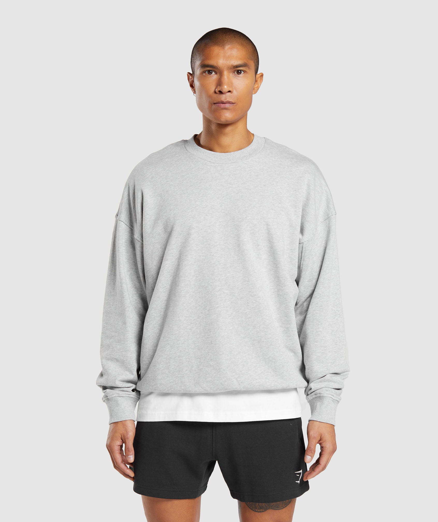 Rest Day Essential Crew in Light Grey Core Marl