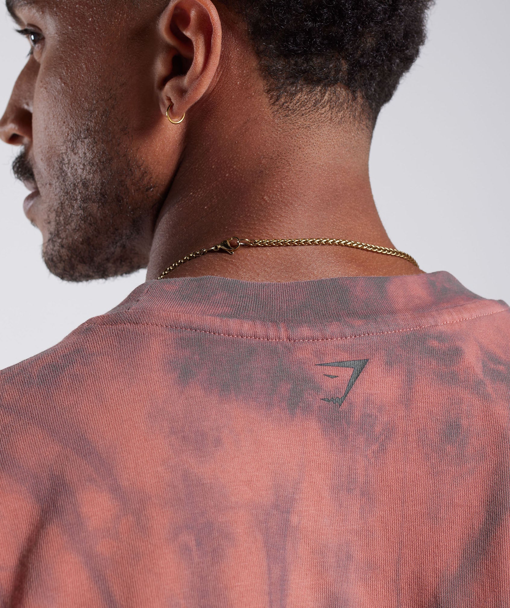 Rest Day T-Shirt in Terracotta Pink/Dusty Maroon/Spiral Optic Wash