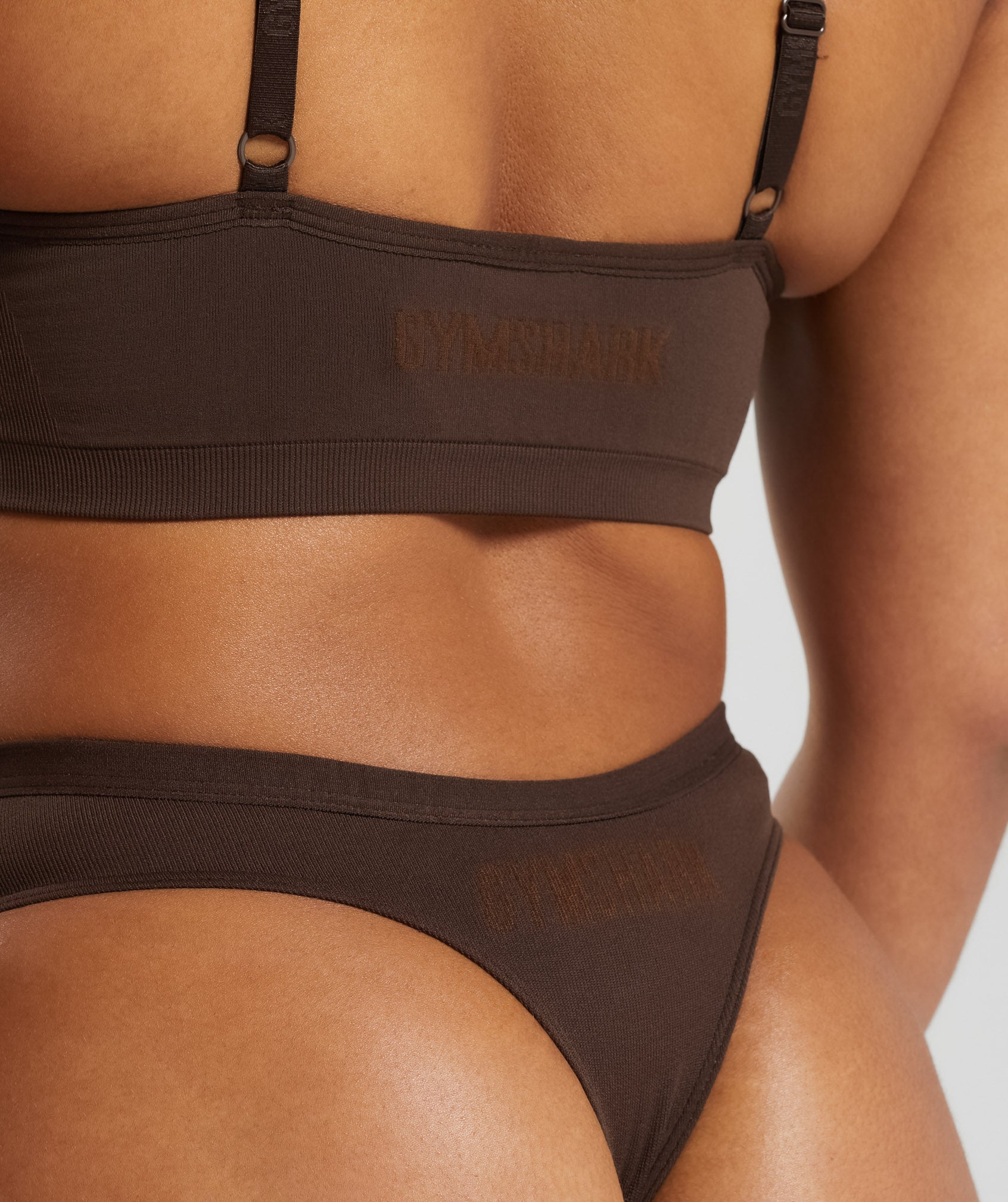 Seamless Dipped Front Thong in Archive Brown - view 5