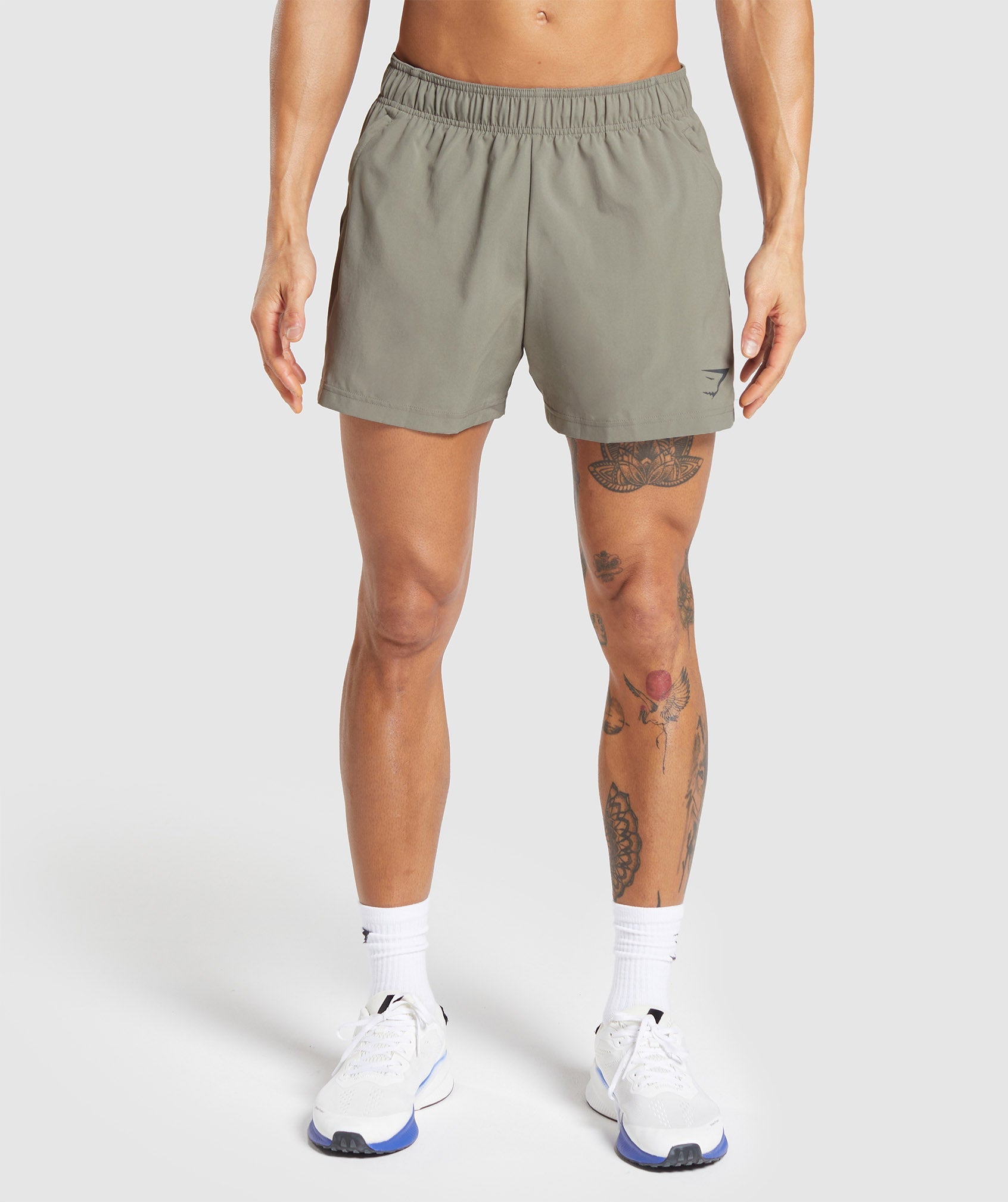 Sport 5" Shorts in Linen Brown/Dark Grey - view 1
