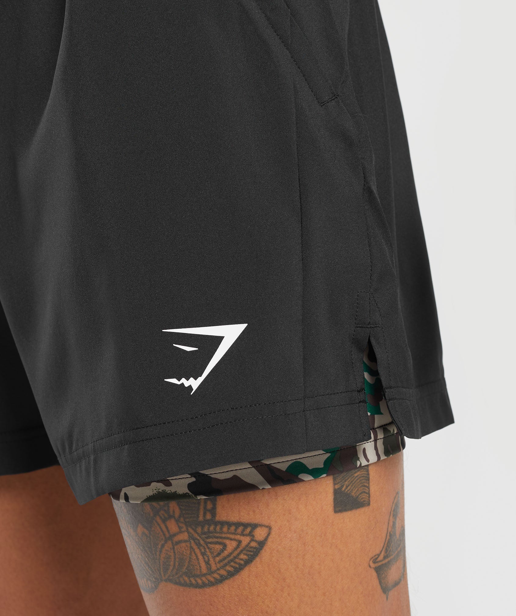Sport 5" 2 in 1 Shorts in Black/Cement Brown - view 5