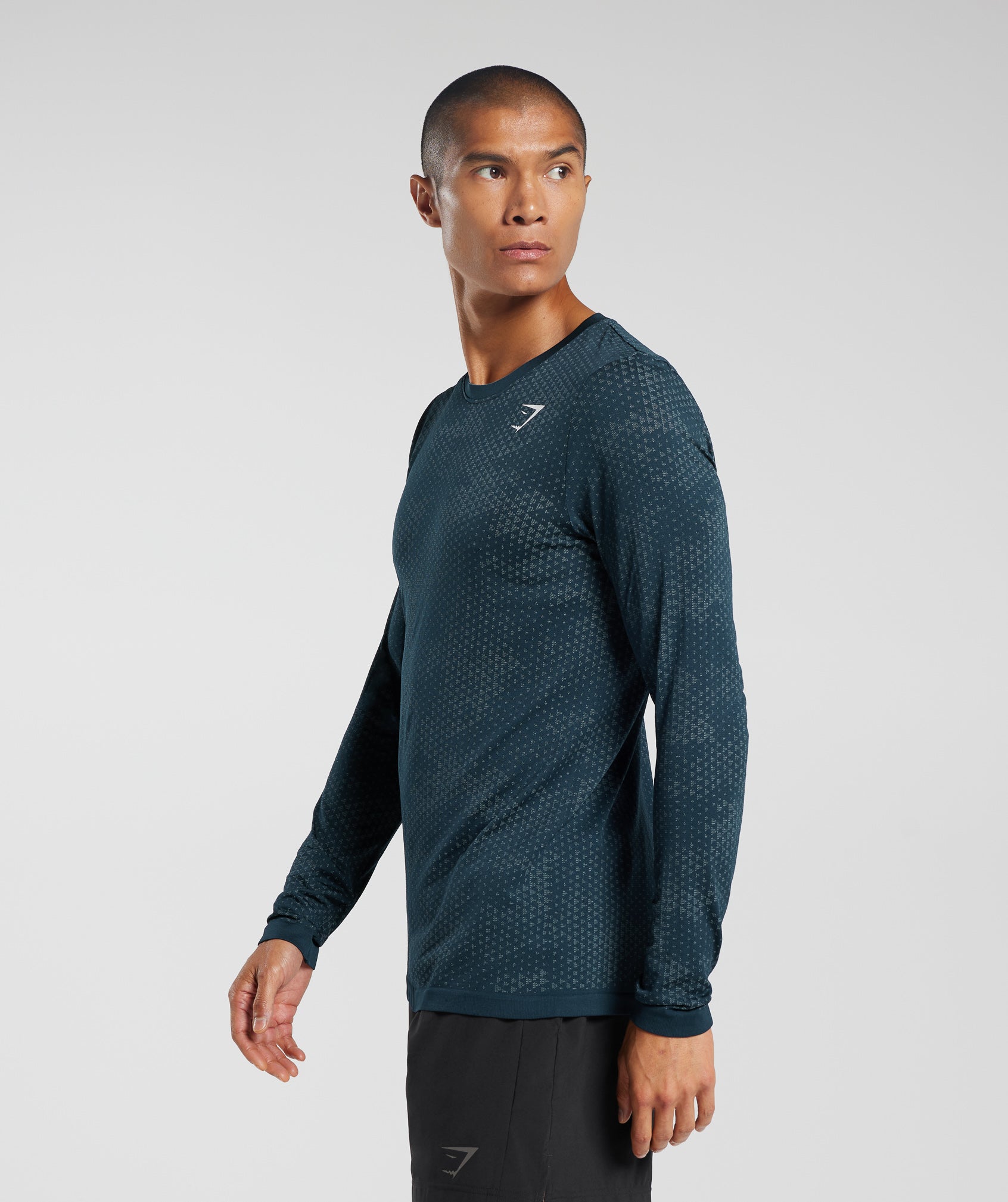 Sport Seamless Long Sleeve T-Shirt in Navy/Denim Teal - view 3