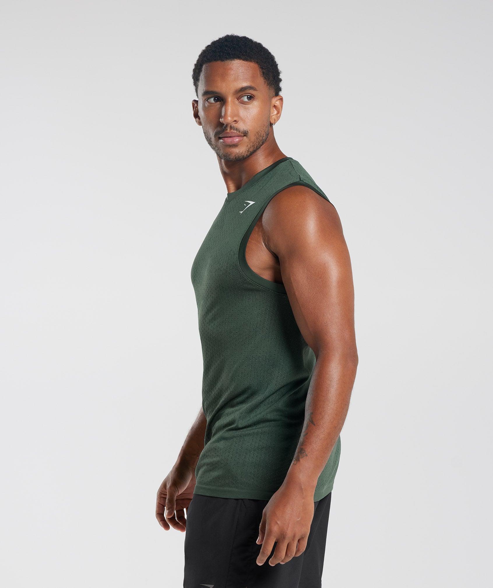 Sport Seamless Tank in Fog Green/Black - view 3