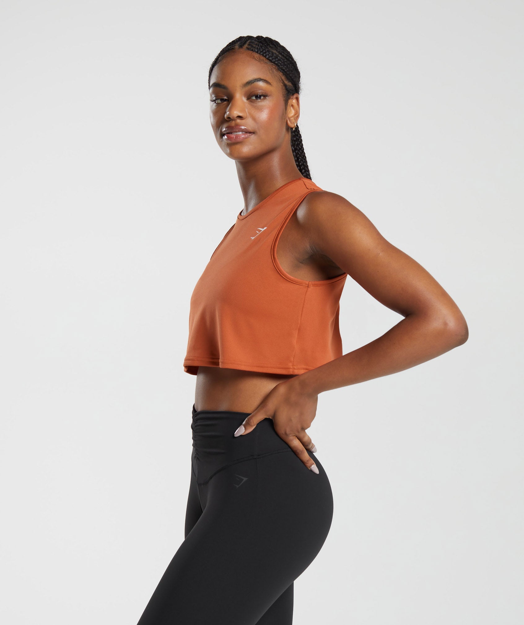 Training Crop Tank in Rust Orange - view 3