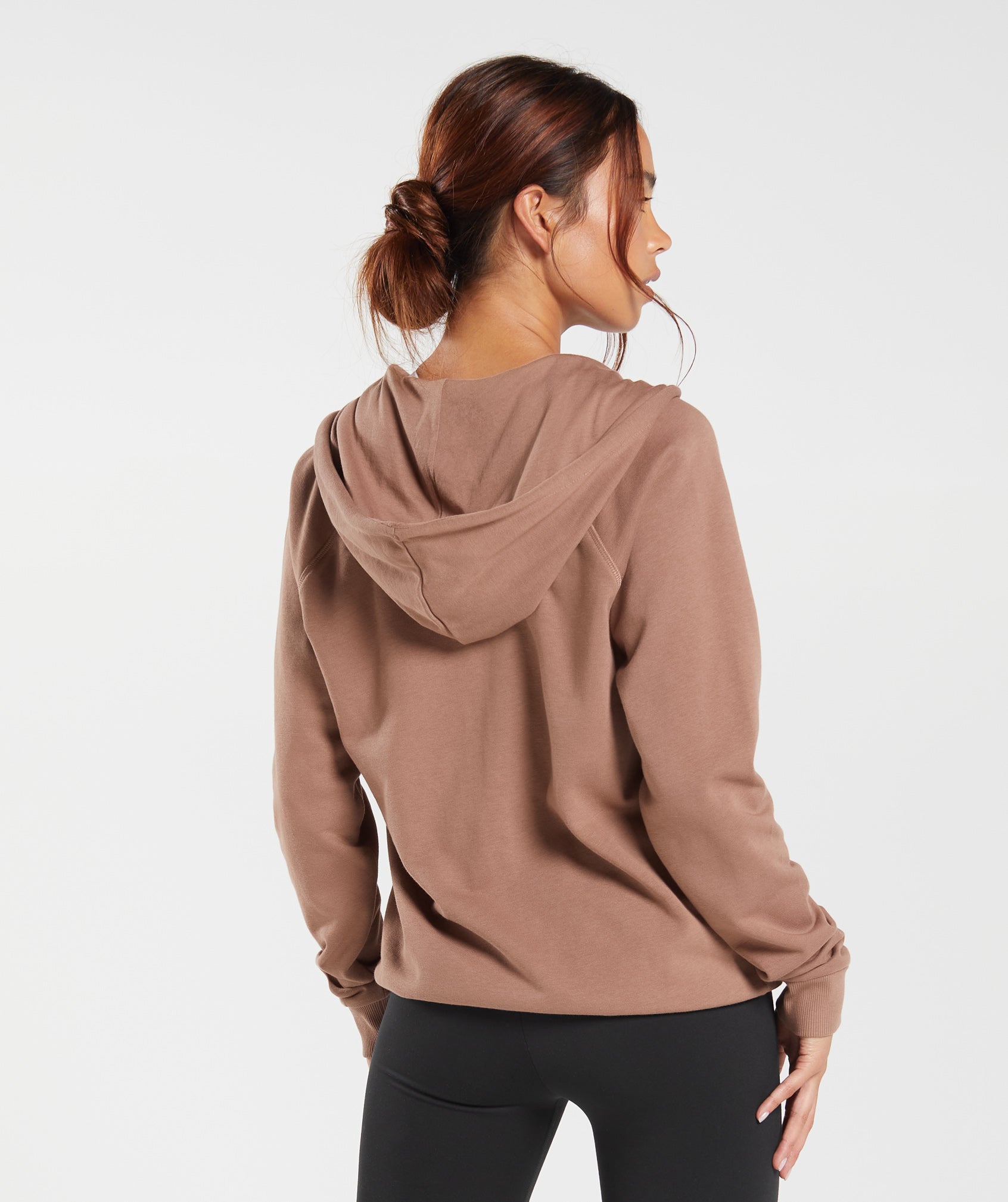 Training Zip Hoodie in Taupe Brown - view 2