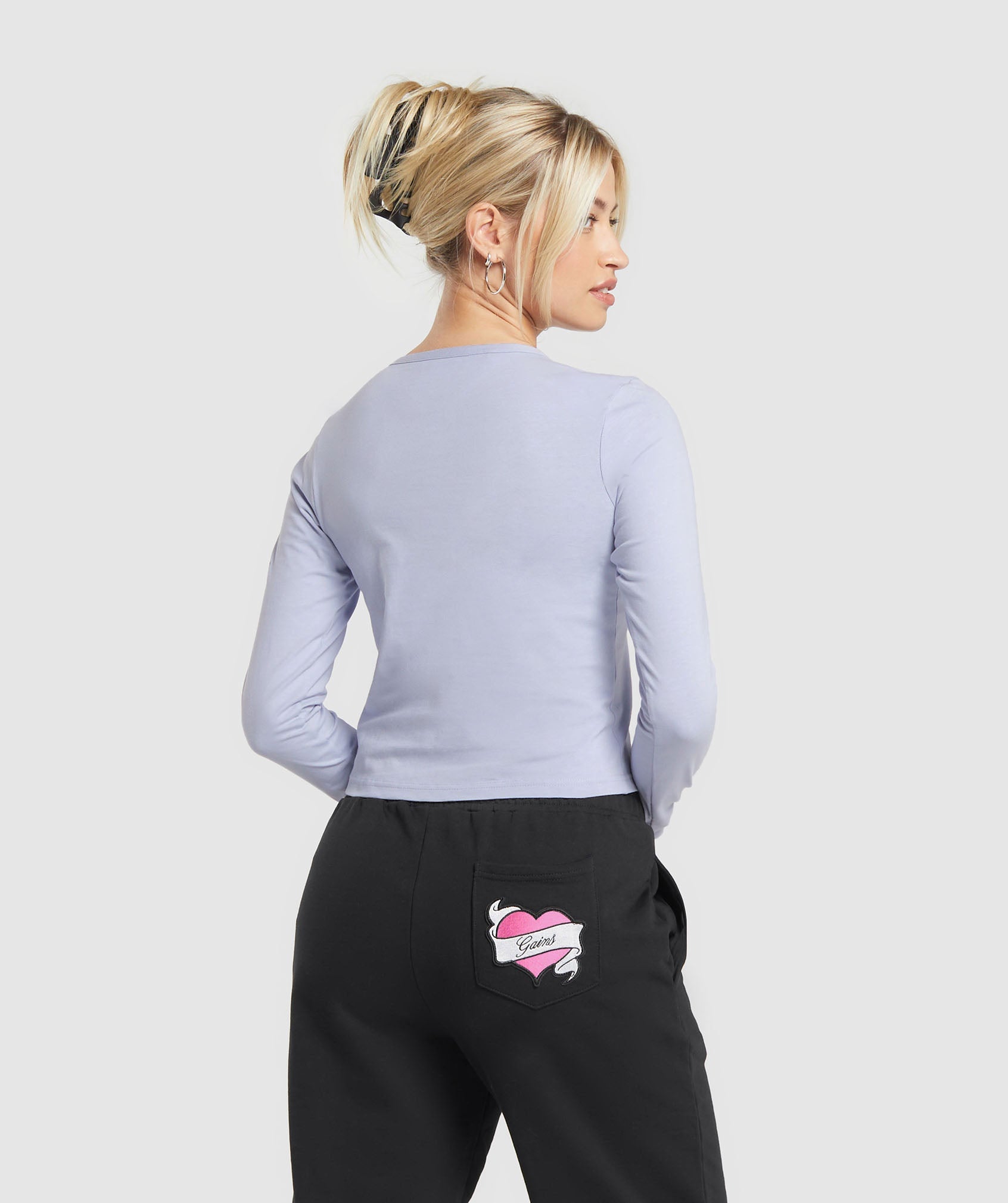 Tattoo Midi Long Sleeve T-Shirt in Silver Lilac - view 2