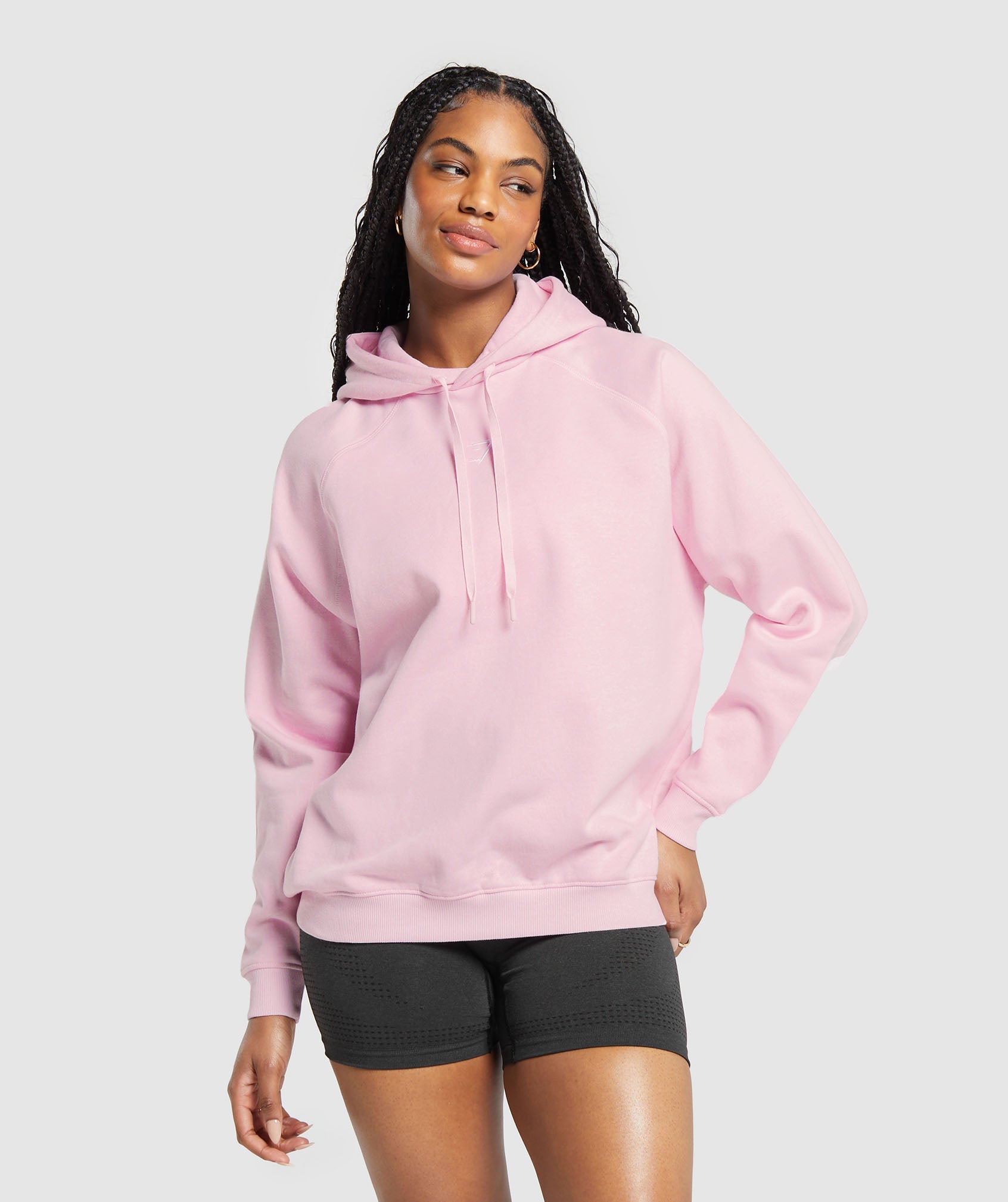 Training Oversized Fleece Hoodie in Dolly Pink - view 1