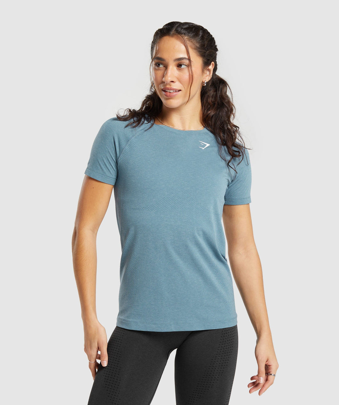 Gymshark Vital Seamless 2.0 Light T-Shirt - Stellar Blue Marl | Gymshark