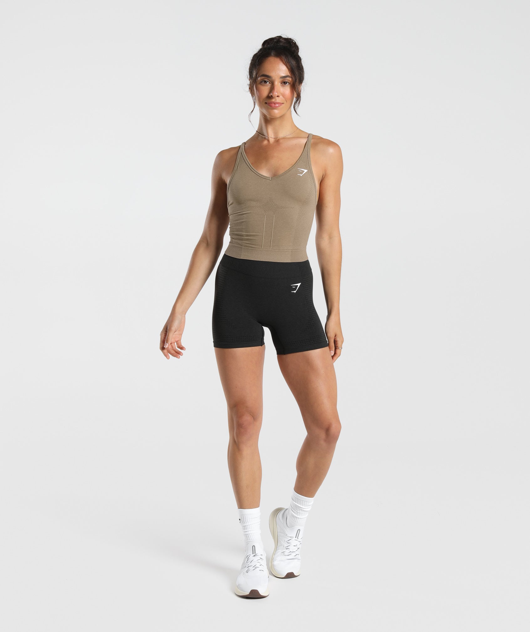 Vital Seamless 2.0 Midi Tank in Vanilla Brown Marl - view 4