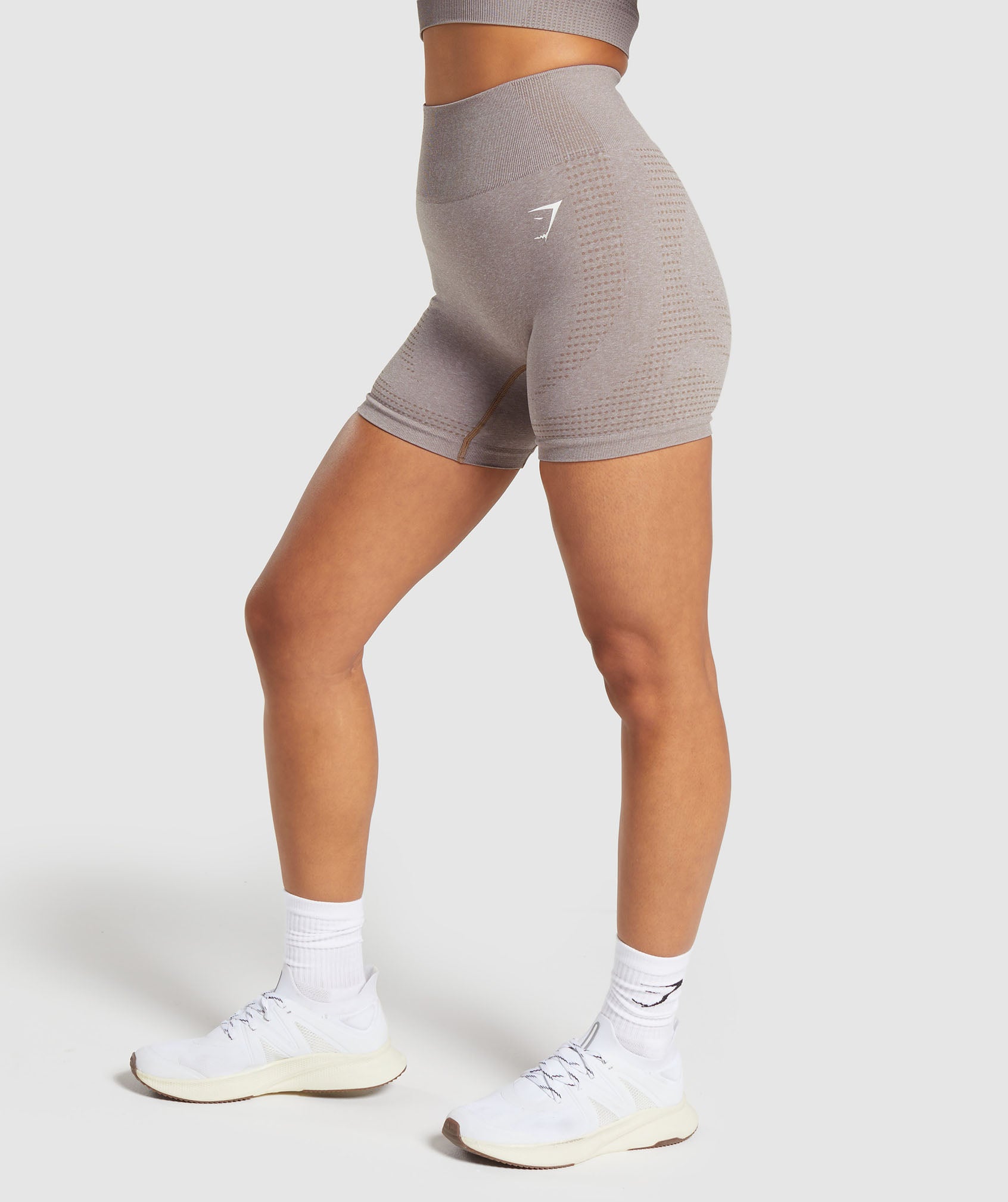 Vital Seamless 2.0 Shorts in Warm Taupe Marl - view 3