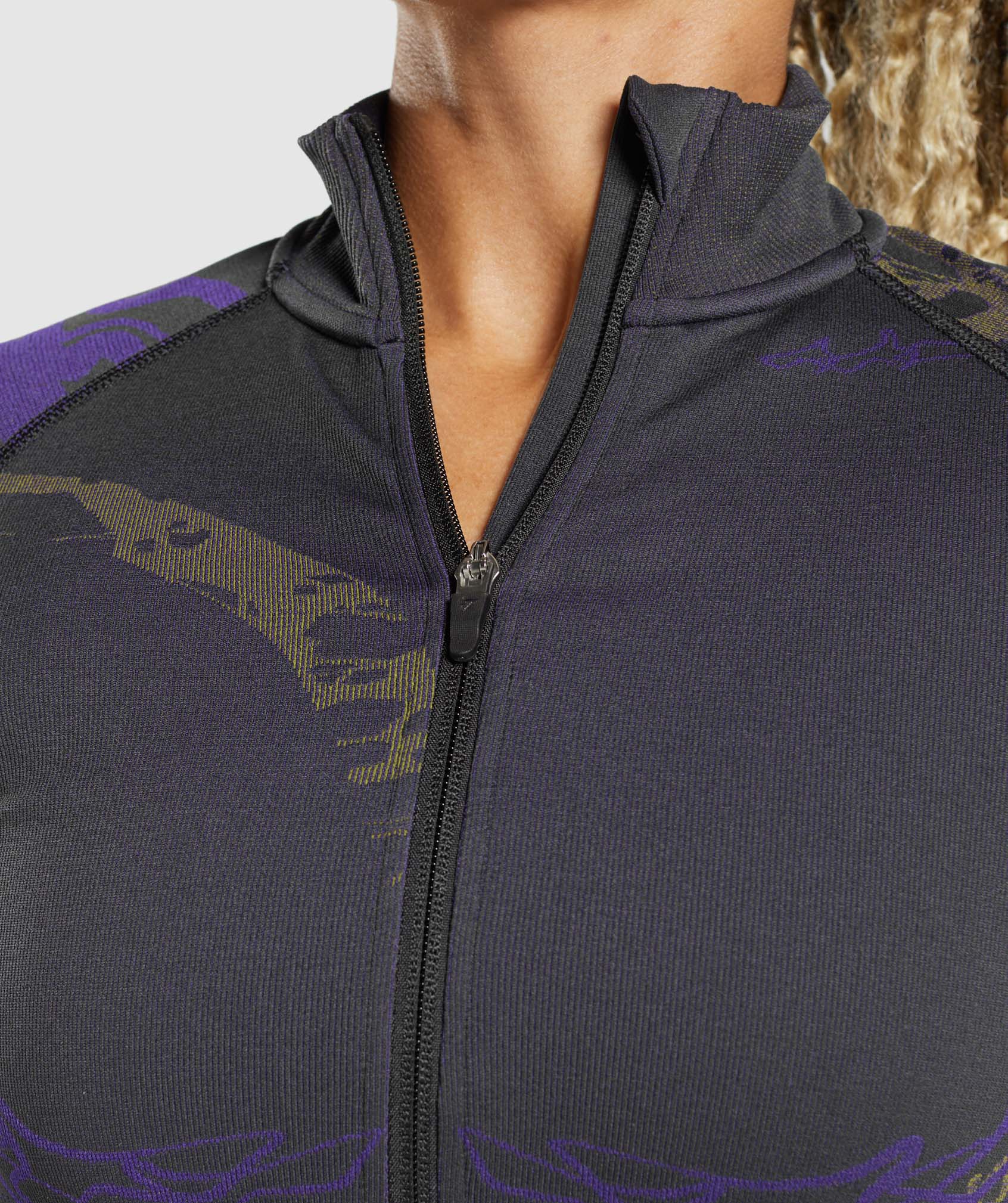 WTFlex Zip Up Jacket in Black/Neptune Purple/Reactive Green - view 6